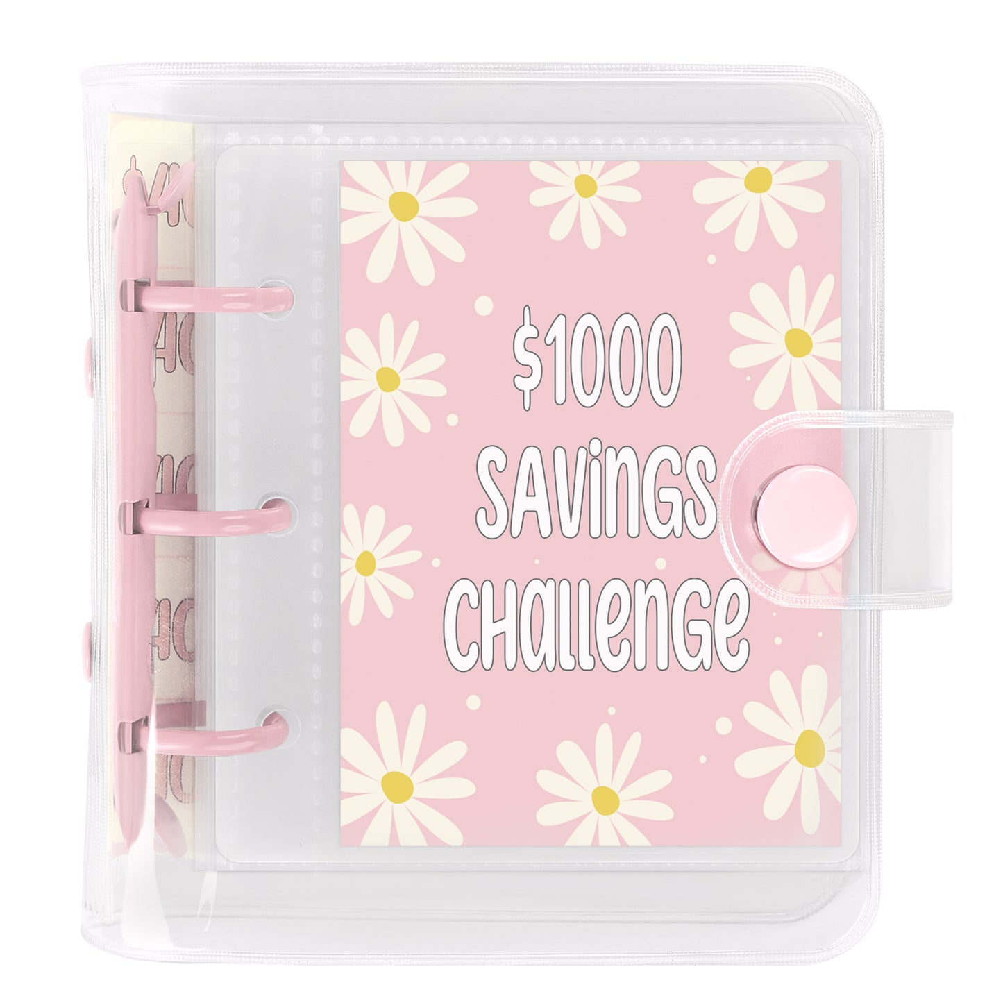 SKYDUE 100 Envelopes Money Saving Challenge Binder, Money Saving Binder with Laminated $5050 Tracker Sheet & Pre-numbered Pockets