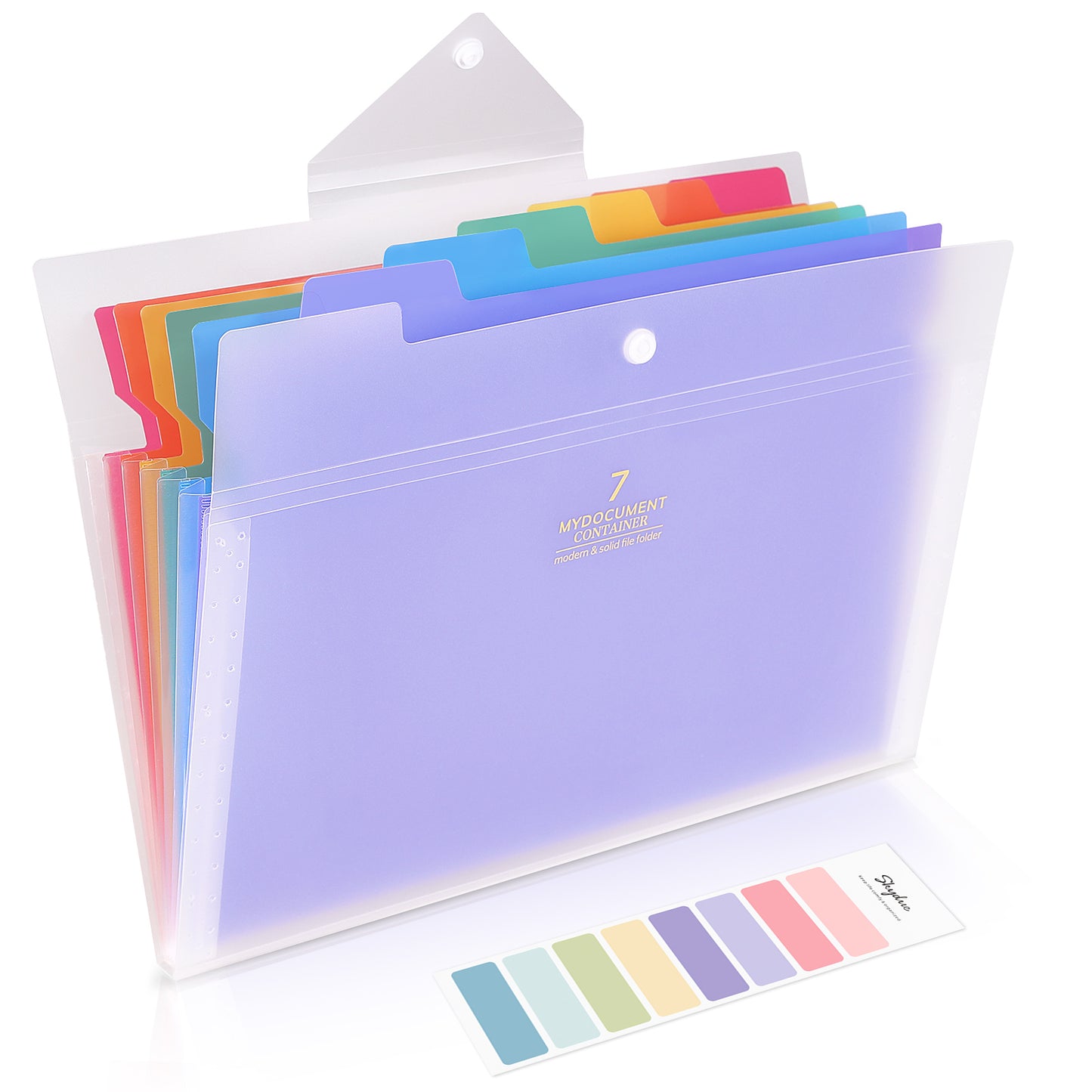 SKYDUE Expanding File Folders 5 Pockets File Folder with Snap Closure A4 and Letter Size Accordion Document Paper Organizer for Home School Office