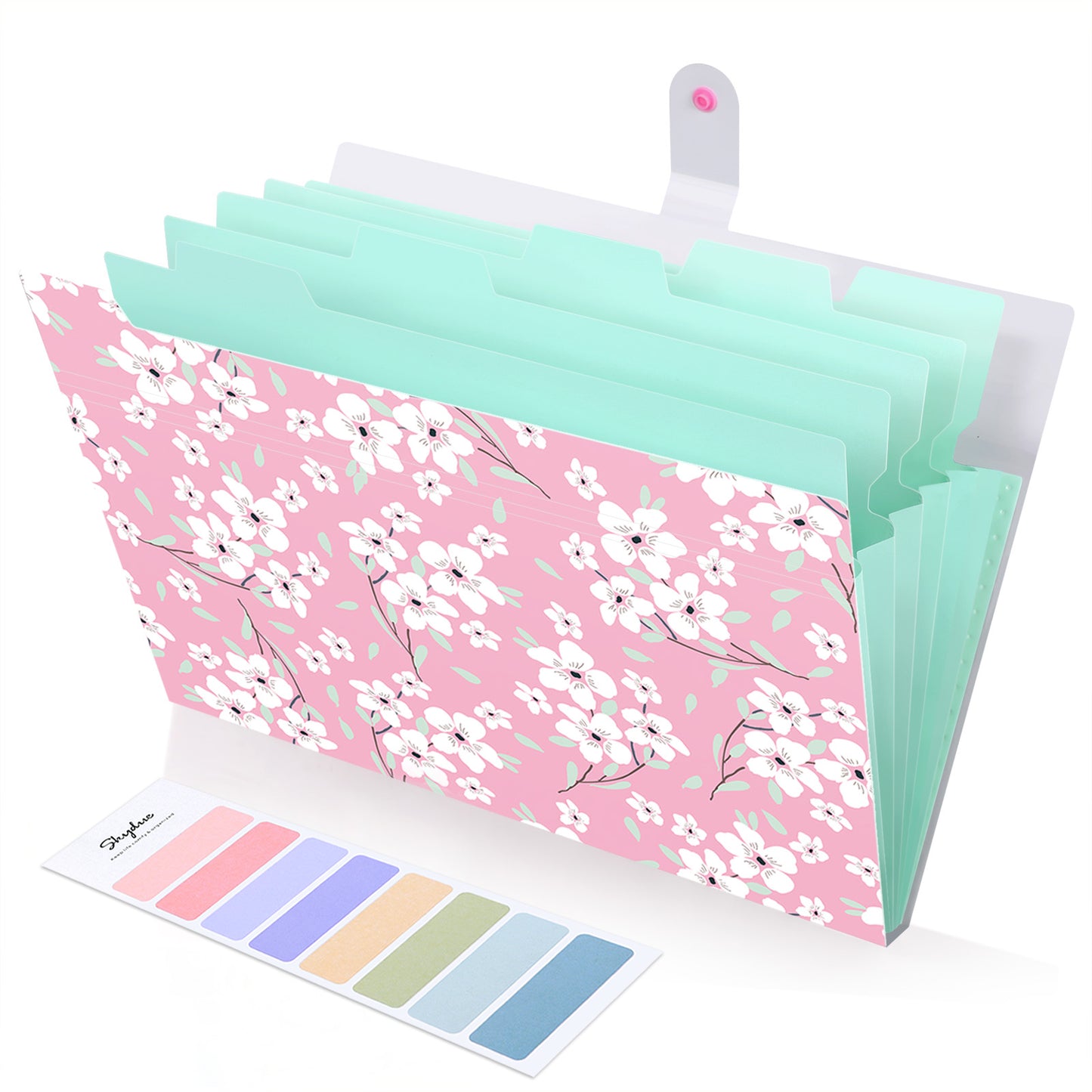 SKYDUE Expanding File Folders Floral Printed Accordion Document Folder