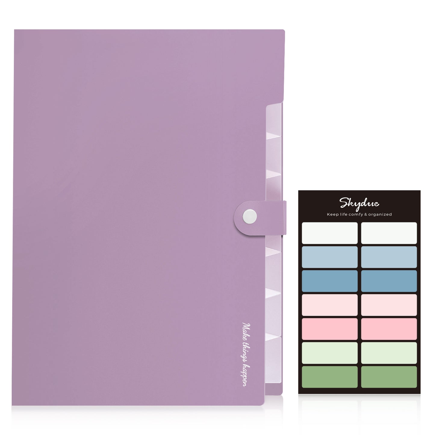 SKYDUE Expanding File Folder, Folders with 8 Pockets , Folder Organizer with Snap Closure A4 and Letter Size Accordian Document Paper Organizer for Home School Office