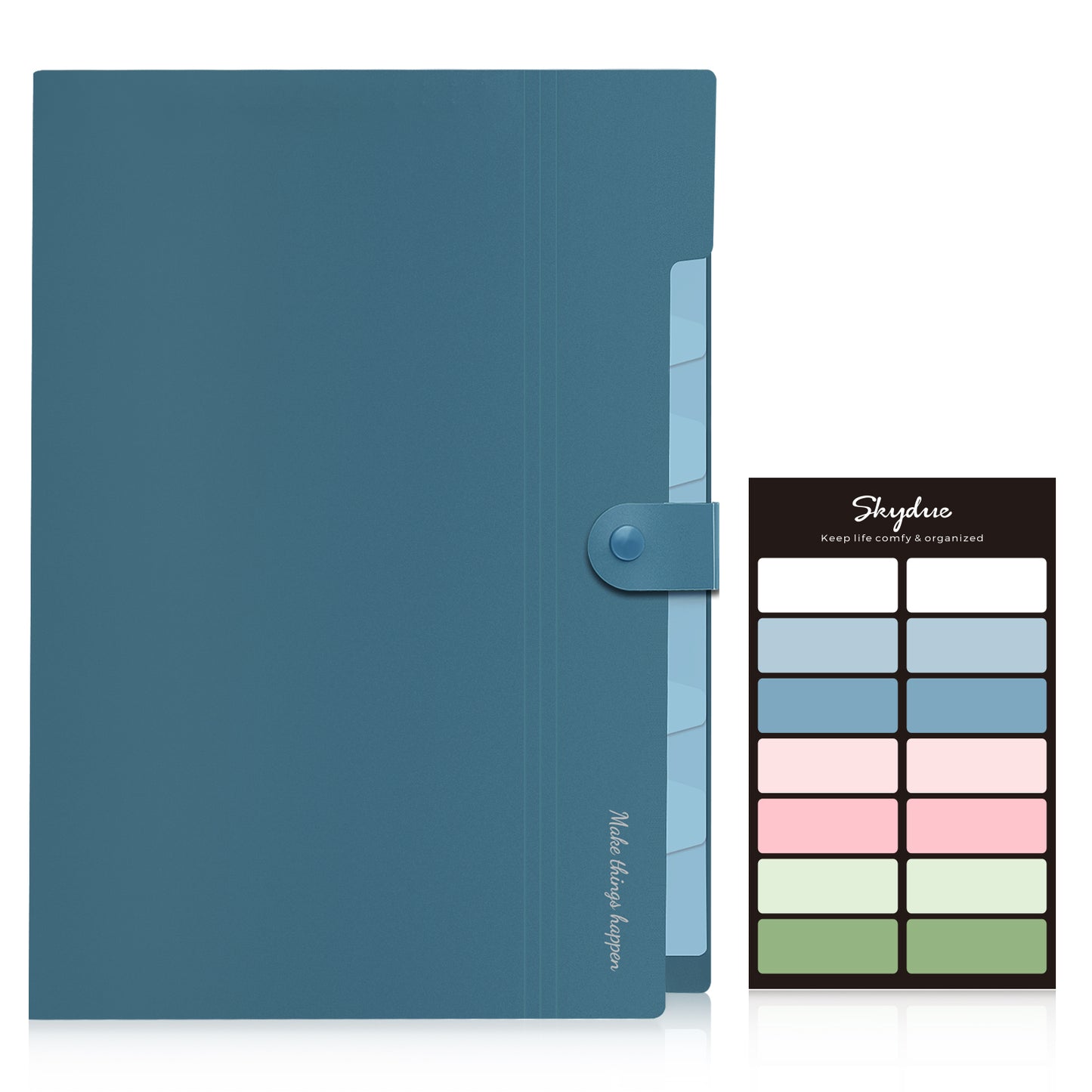 SKYDUE Expanding File Folder, Folders with 8 Pockets , Folder Organizer with Snap Closure A4 and Letter Size Accordian Document Paper Organizer for Home School Office