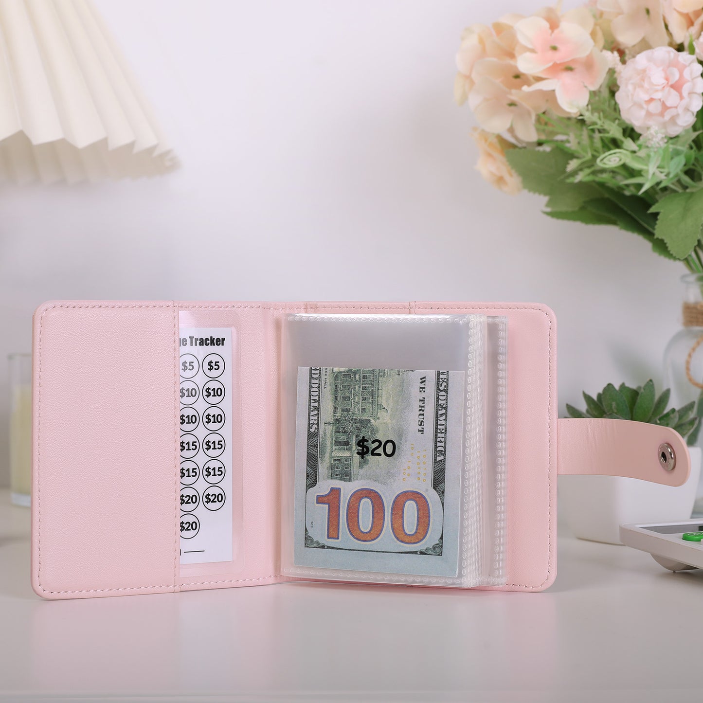 SKYDUE Mini Money Saving Binder, Portable Savings Binder with 4 Various Laminated Money Saving Challenge Trackers, Savings $300, 400, 500 Challenges Book with Envelopes & Stickers, A8, Black