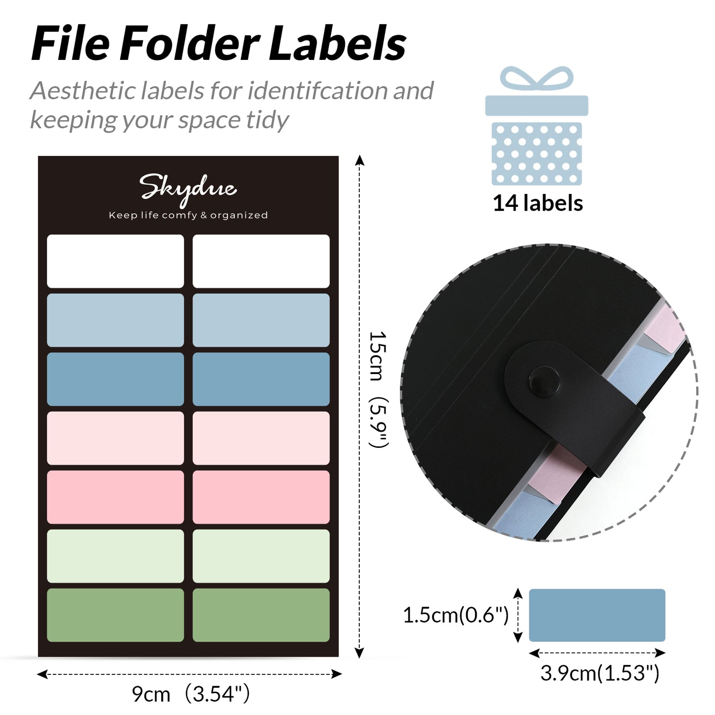 SKYDUE Expanding File Folder, Folders with 8 Pockets , Folder Organizer with Snap Closure A4 and Letter Size Accordian Document Paper Organizer for Home School Office