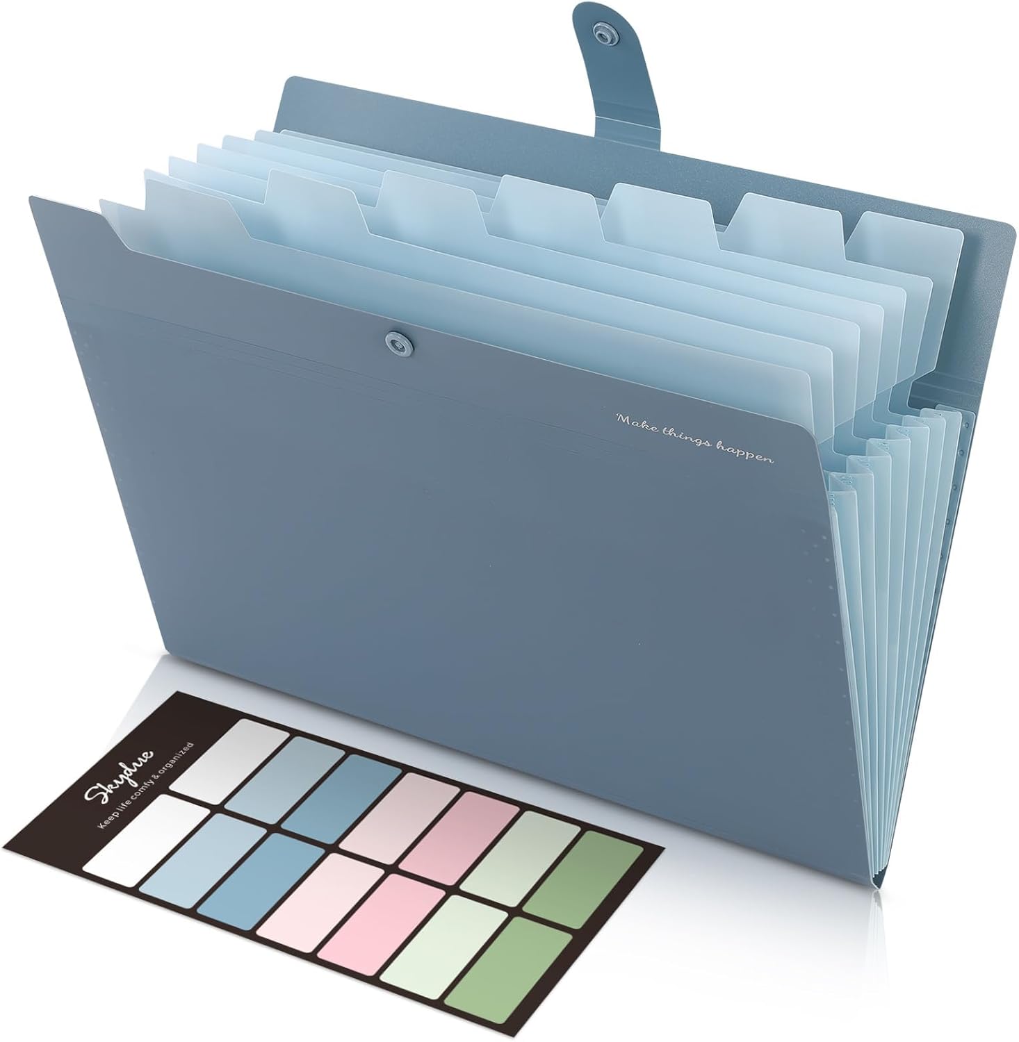 SKYDUE Expanding File Organizer with 8 Pockets, Accordion File Folders