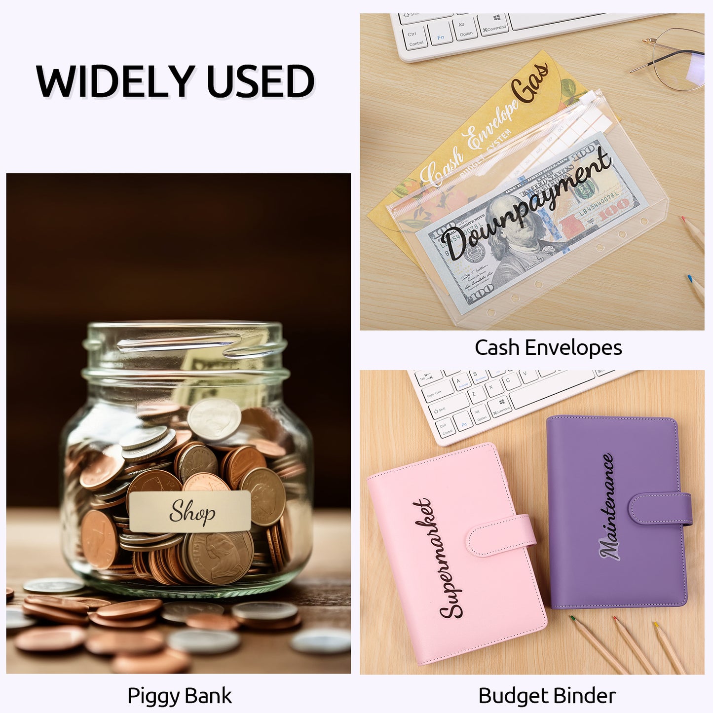 SKYDUE 104 Pieces Budget Stickers Set for Planners - 80Pcs Cash Envelope Labels & 24Pcs Blank Budget Planner Stickers, Budget Binder Stickers for Easy Money Management.