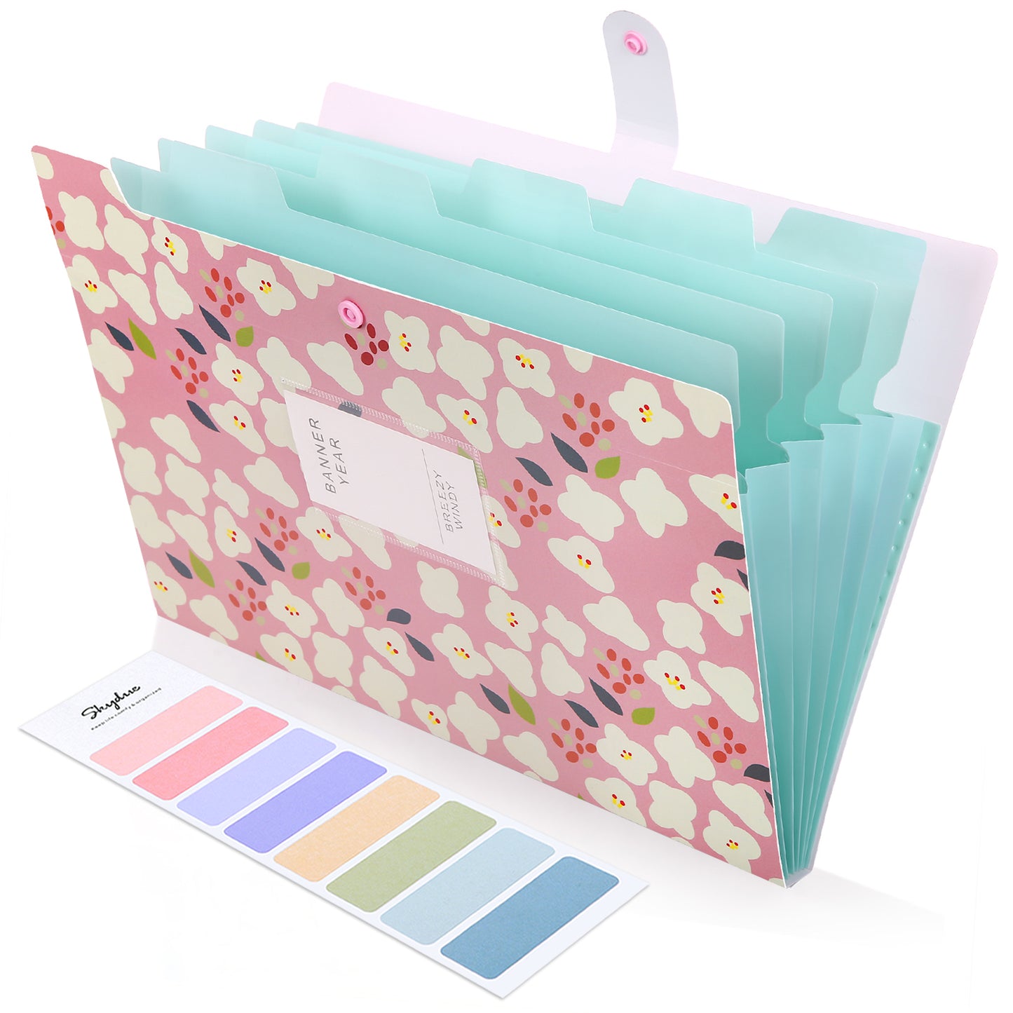 SKYDUE Expanding File Folders Floral Printed Accordion Document Folder