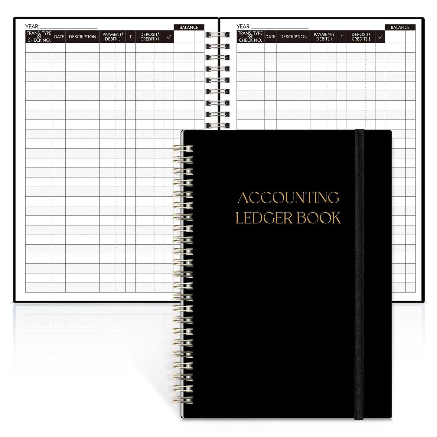 Accounting Ledger Book - 8.5 x 6 Inch Expense Tracker Notebook for Tracking Deposit, Expense, and Balance | Practical Accounting Book for Small Business Owners & Personal Finance