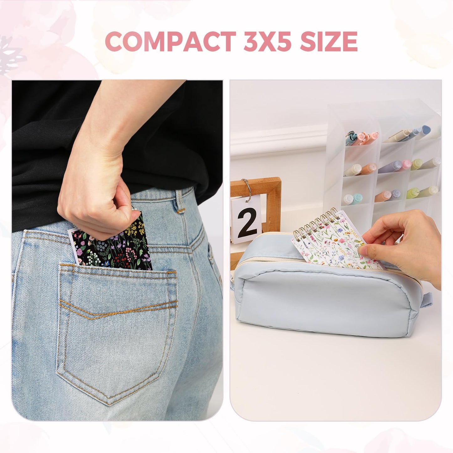 Small Notebooks, Pocket Notepads with Aesthetic Covers, Mini Spiral Notebook with Lined Pages Nursing School Essentials, Set Of 8