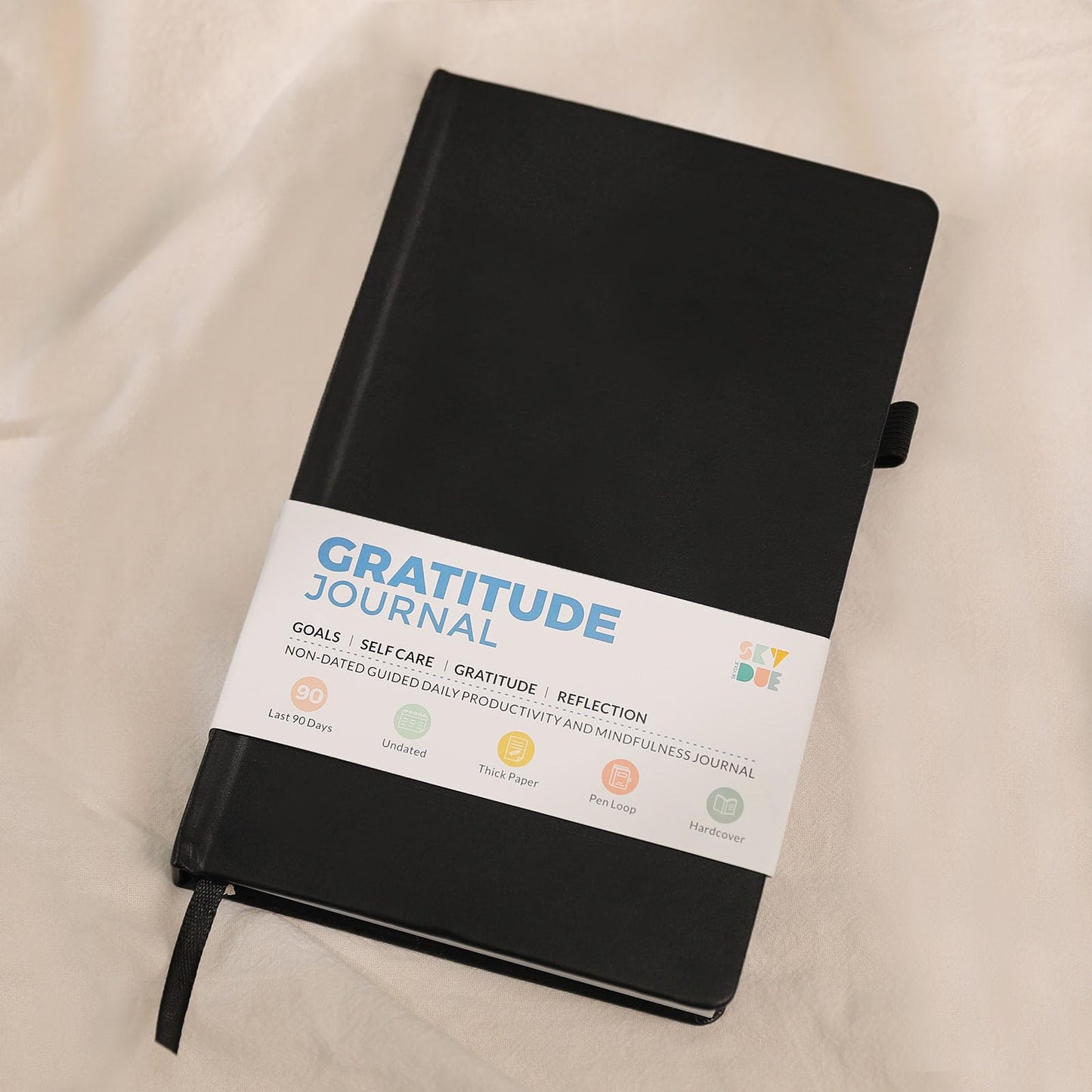 Gratitude Journal, 5 Minute Daily Journey to Goal/Guided, Mindfulness, Affirmations, Prayer Journal, Growth and Reflection, Undated Daily Life Planner for Women & Men, Christian decor, faith gift, Black