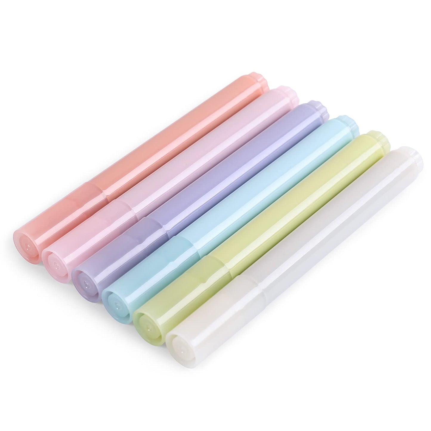 SKYDUE Aesthetic Highlighters with Soft Chisel Tip, Bible Highlighters Assorted Colors, Muted Pastel Colors, No Bleed, Cute School Supplies, Bible Study Journaling Supplies, 6Pcs