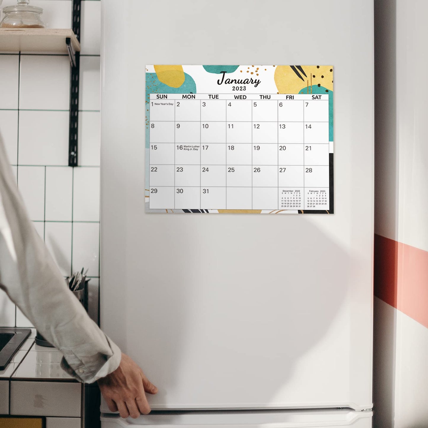 SKYDUE Magnetic Calendar for Fridge, 13"x 11", Monthly Calendar from Sep.2022 - Dec.2023, Calendar 2023 Prefect for Planning and Organizing Your Life