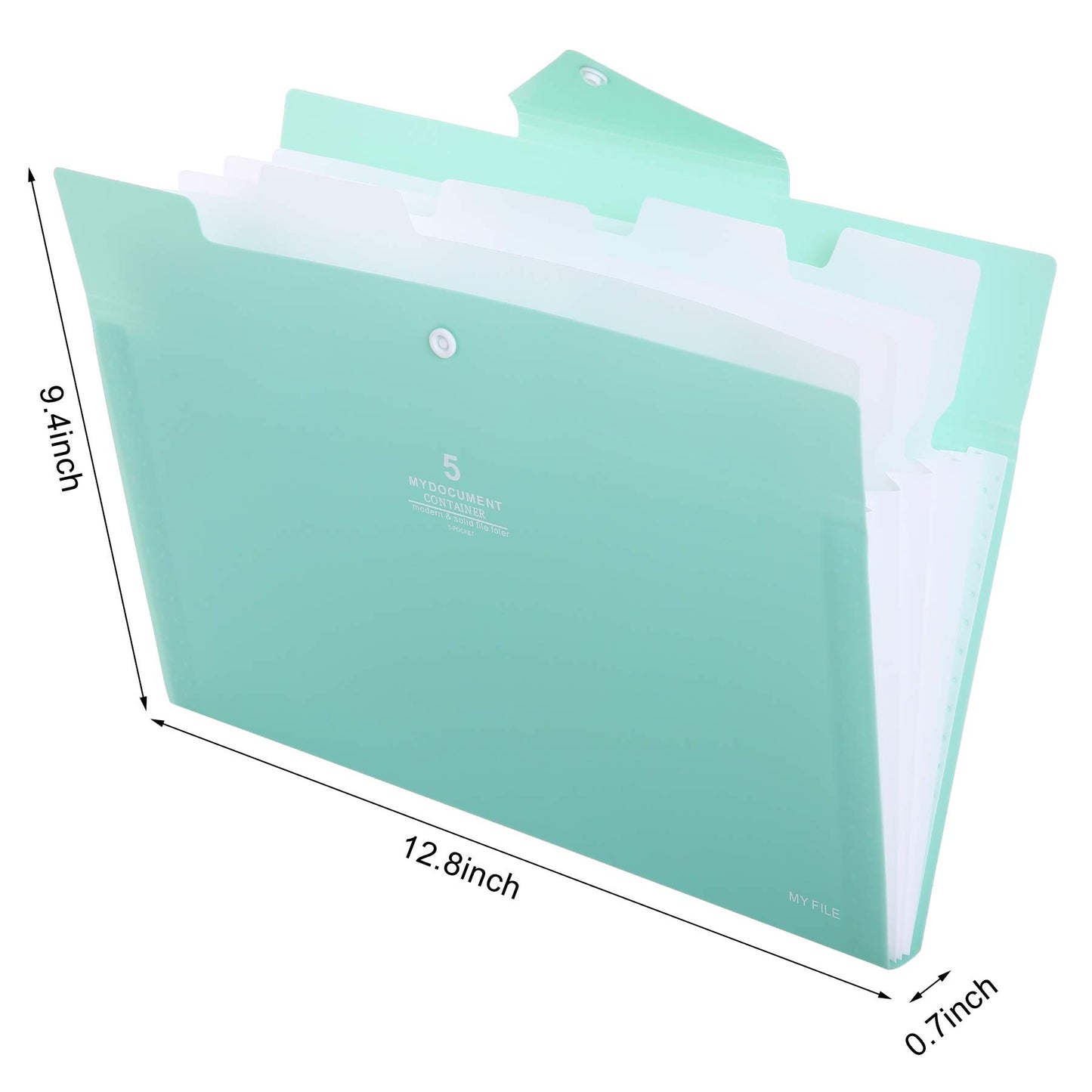 Skydue Expanding File Folders 5 Pockets Letter A4 Accordion Document Paper Organizer, Pack of 4