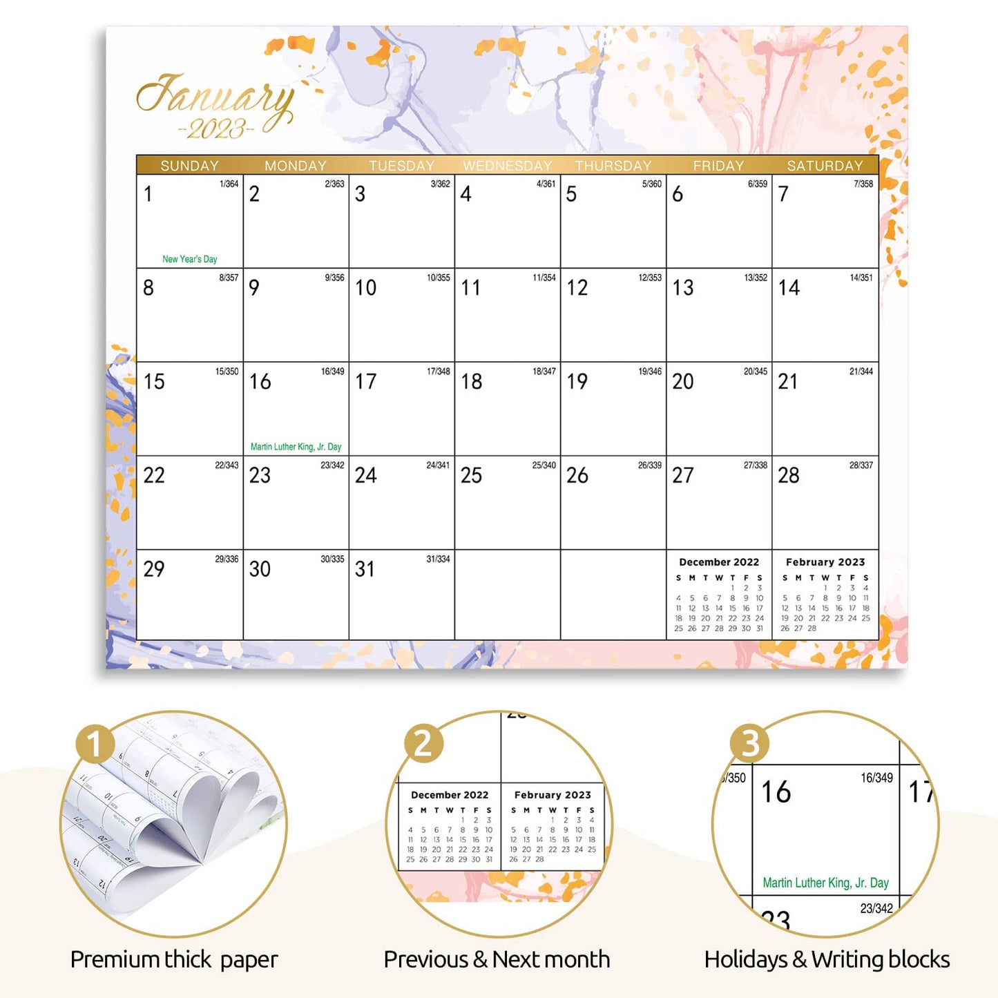 SKYDUE Magnetic Calendar for Fridge, 10"x 8", Fridge Calendar 2023 from Jan.2023 - Jun.2024, Calendar 2023 for School, Office & Home Planning and Organizing