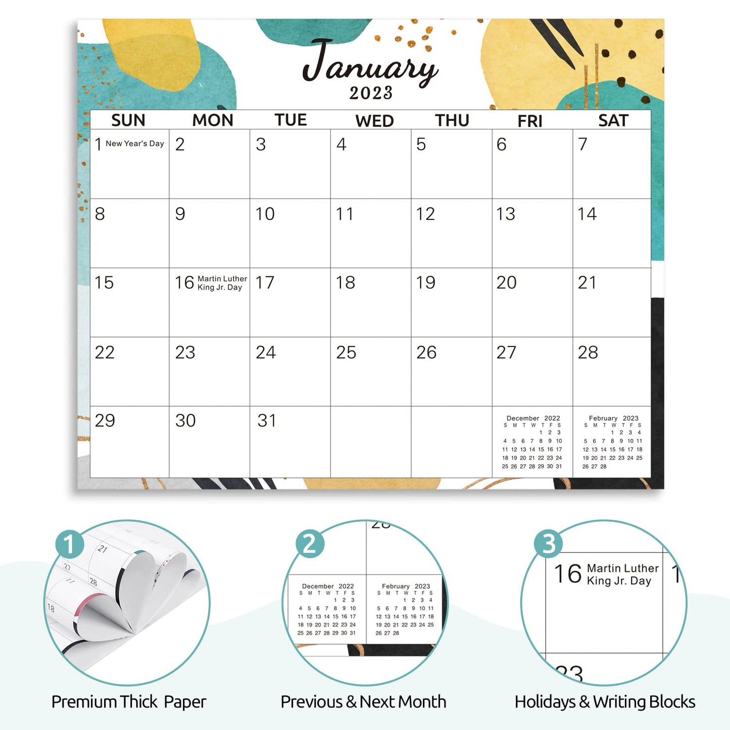 SKYDUE Magnetic Calendar for Fridge, 13"x 11", Monthly Calendar from Sep.2022 - Dec.2023, Calendar 2023 Prefect for Planning and Organizing Your Life