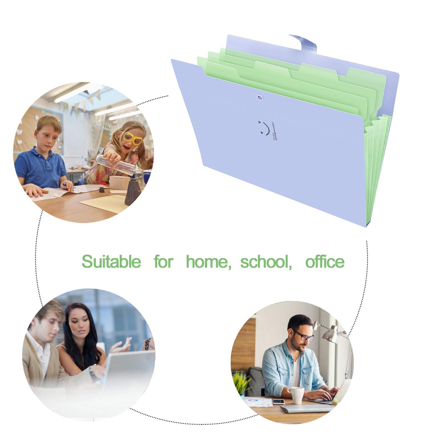 SKYDUE Letter A4 Paper Expanding File Folder Pockets Accordion Document Organizer