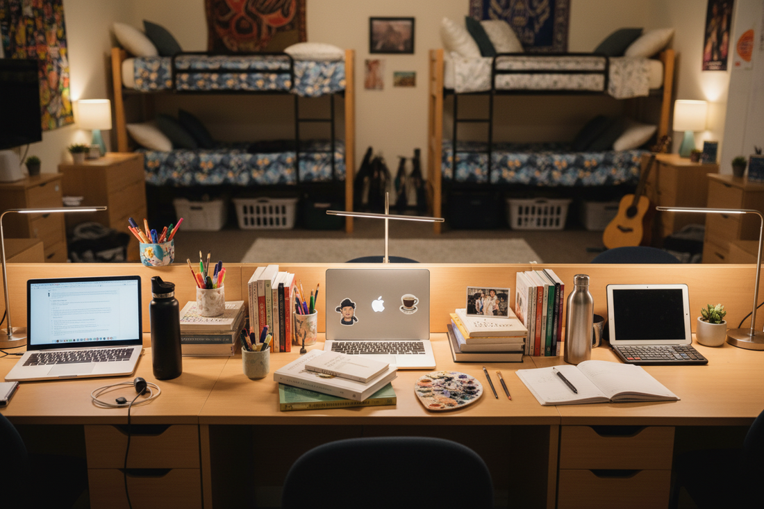 Small Dorm Desk, Better Study Flow: Compact Organization for Shared Spaces