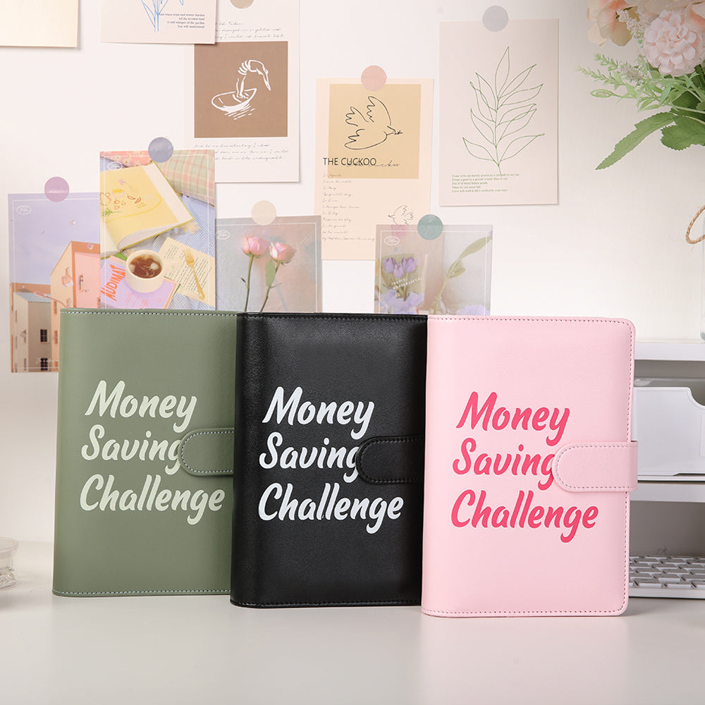 SKYDUE A6 Money Saving Binder with 10 Cash Envelopes,12 Various Money Saving Challenge Trackers,Savings Challenge Binder with Envelope