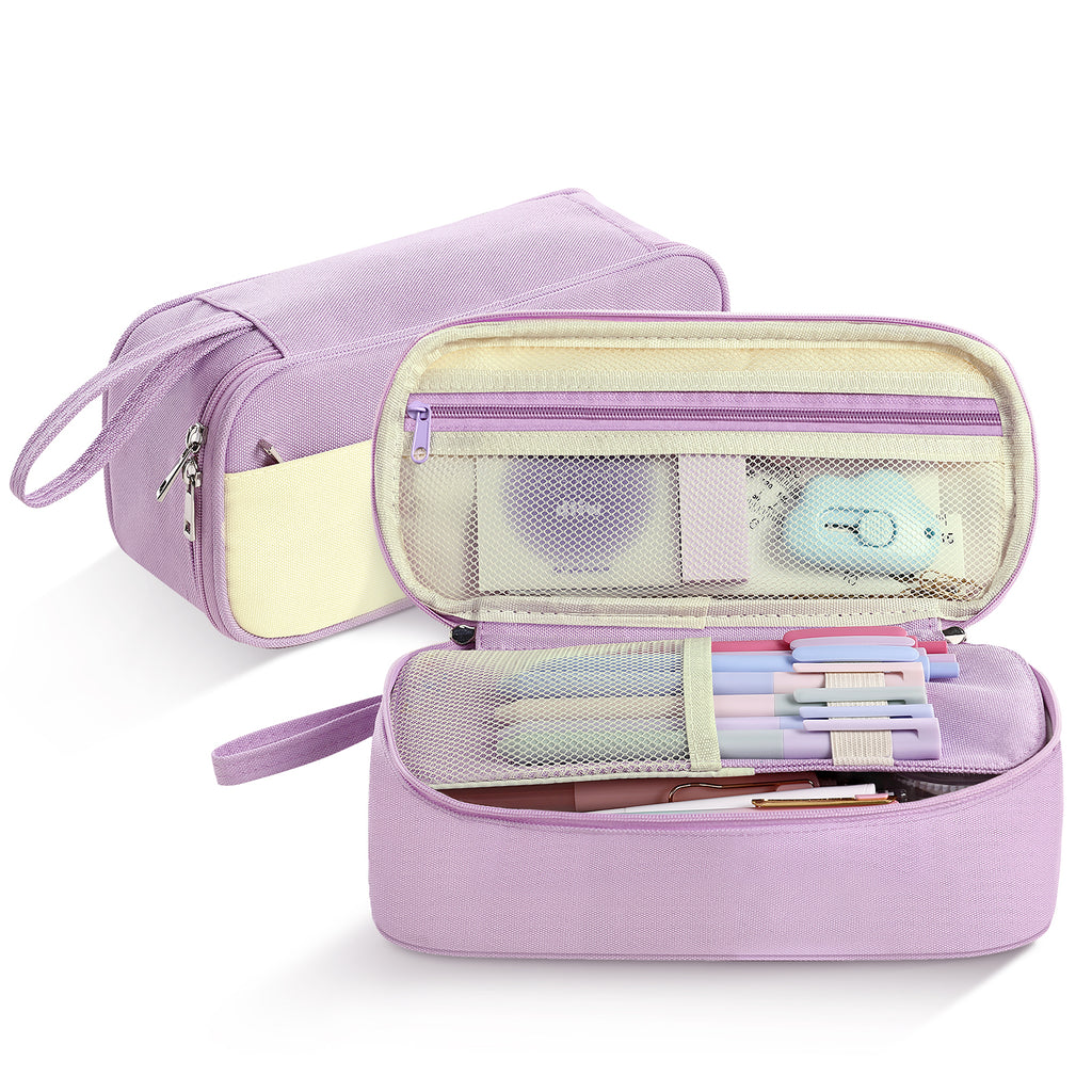 SKYDUE Large Pencil Case, Aesthetic Pencil Pouch for School & Office, Special Pencil Bag with Multiple Compartments for Teen Adults Girls