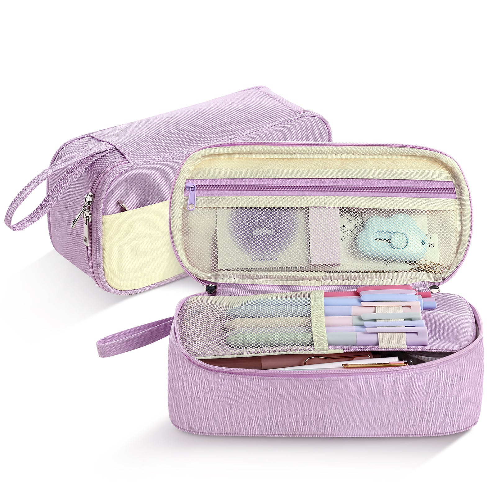 SKYDUE Large Pencil Case, Aesthetic Pencil Pouch for School & Office, Special Pencil Bag with Multiple Compartments for Teen Adults Girls