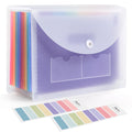 SKYDUE Expanding File Folders,13 Pockets Accordian File Organizer,Letter Size/A4 Document Organizer with Colored Tabs and Expandable Cover, Suit for Classroom, Home, Office and Travel