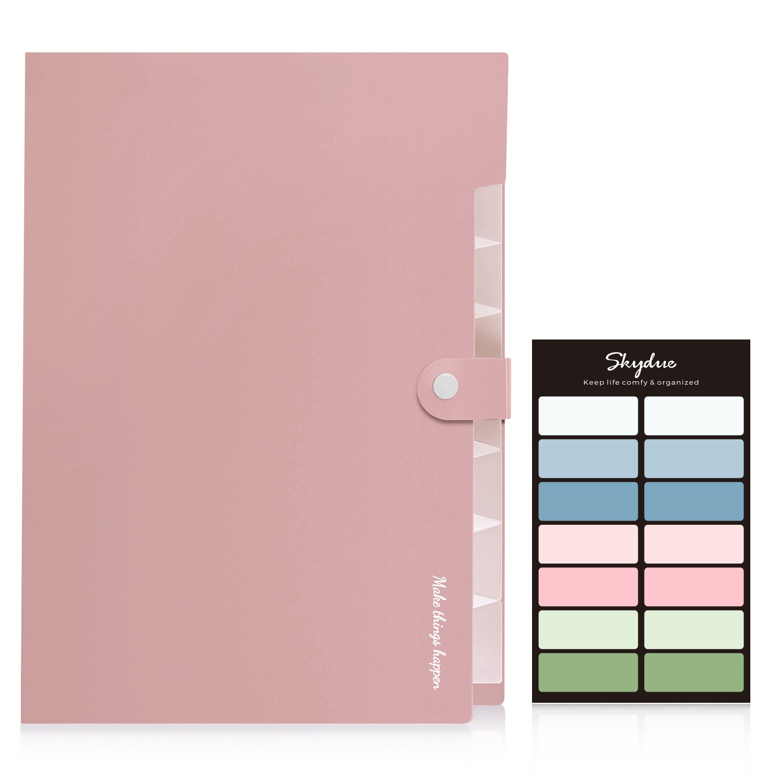 SKYDUE Expanding File Folder, Folders with 8 Pockets , Folder Organizer with Snap Closure A4 and Letter Size Accordian Document Paper Organizer for Home School Office