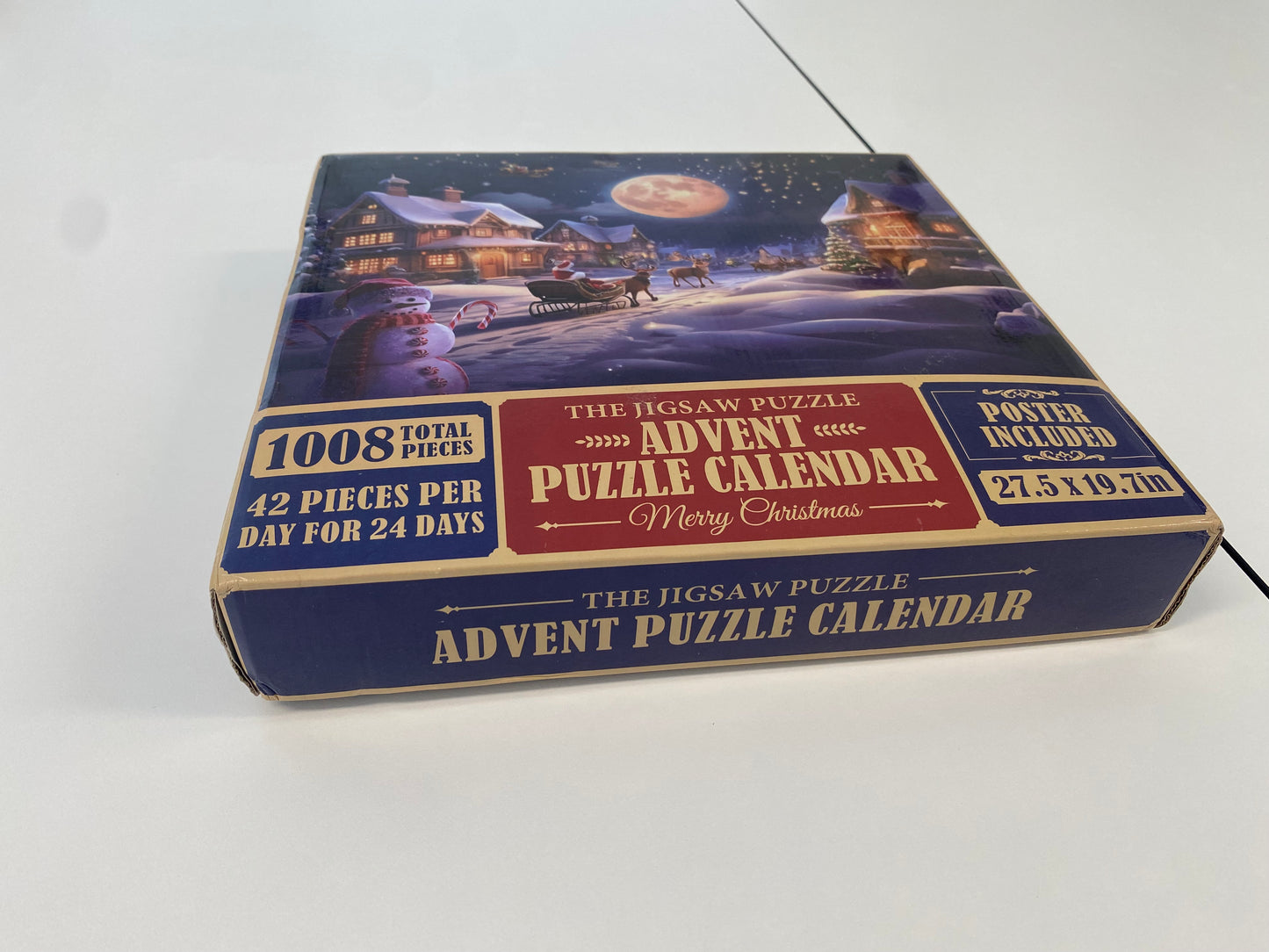 Christmas Advent Calendar Puzzle 1008 Pieces – 24 Days Countdown with Daily 42-Piece Mini Puzzles – Large 19.7 x 27.6 inch Jigsaw, Holiday Challenge for Adults & Families