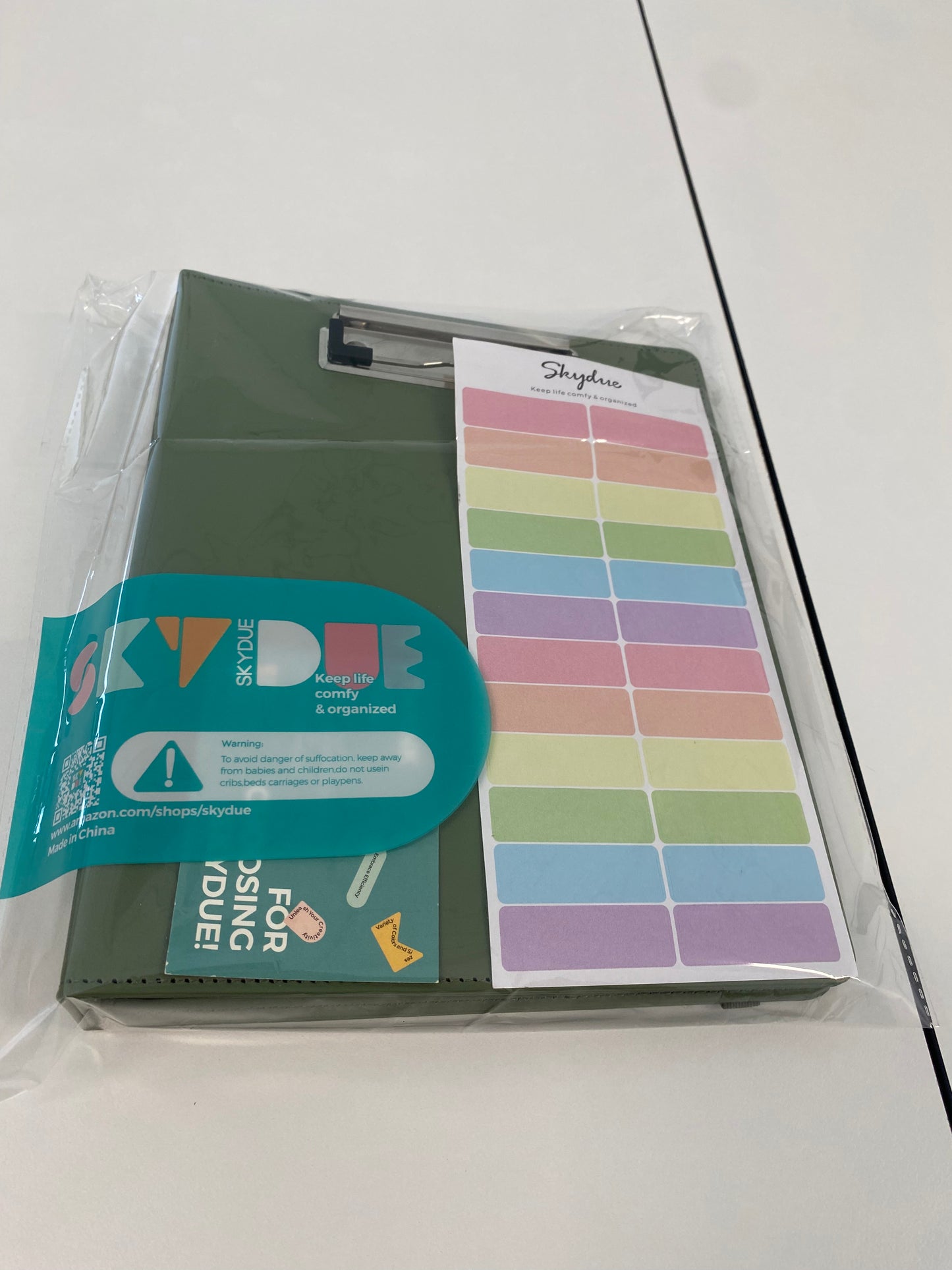 3 Ring Binder with Clipboard 1 Inch, 13.2" × 10.2" PU Clipboard Binder with Notepad & 5 Dividers with 5 Pockets, Labels, Clipboard Folder Great for School Office(Fit Letter Sized Paper)