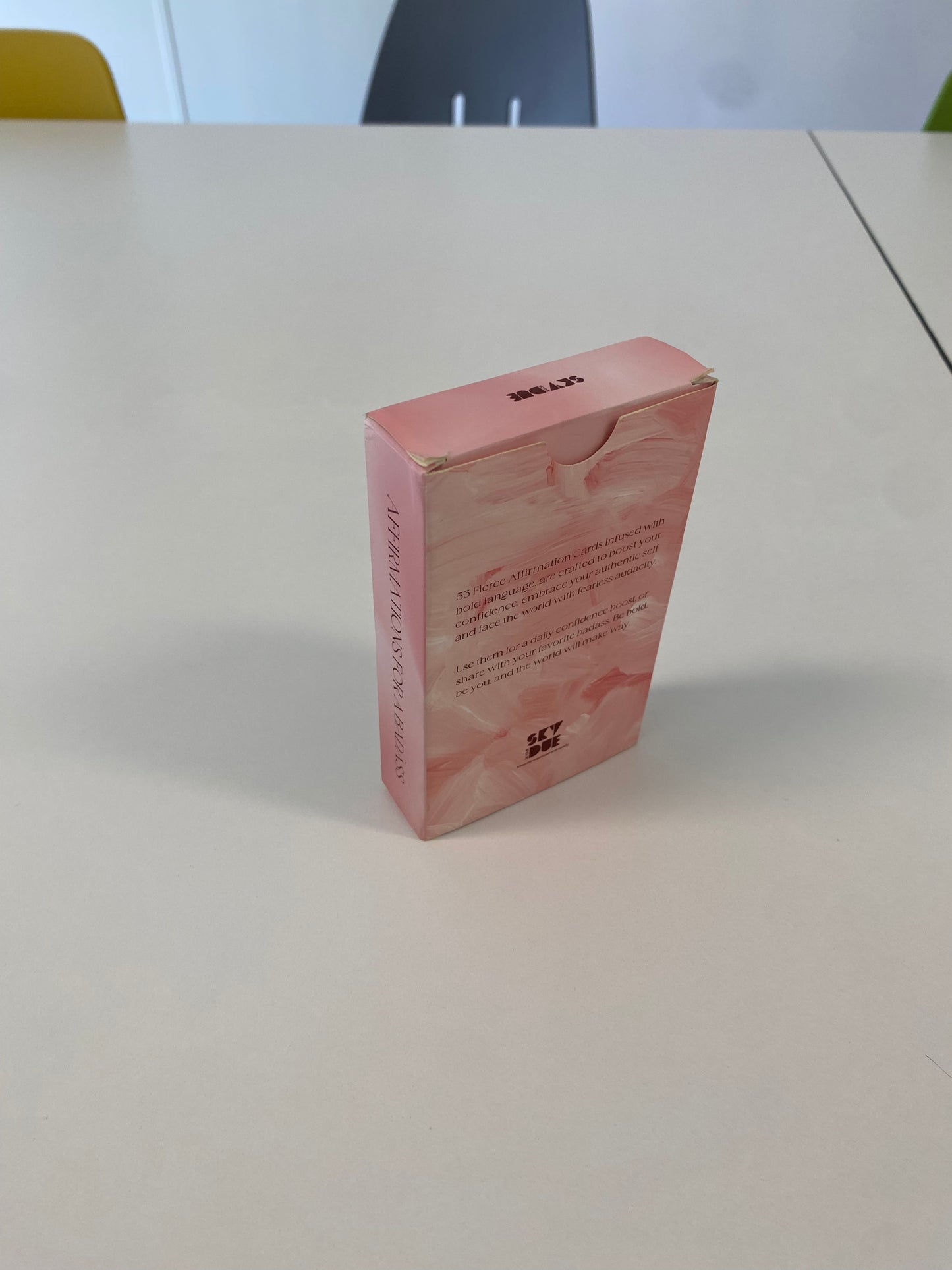 Affirmation Cards for Women with Display Stand, 53 Fierce Bold Messages with Floral Back Design – Pink Daily Inspiration & Motivational Cards for Women– Self Love Gift for Friends, Confidence & Mindfulness