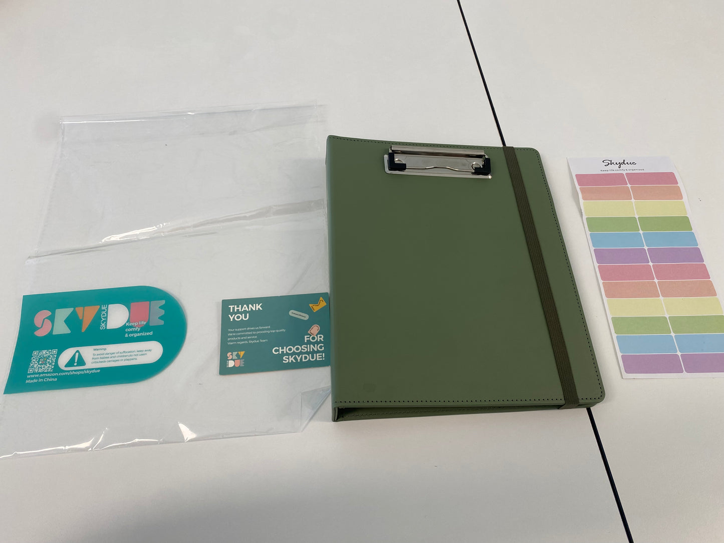 3 Ring Binder with Clipboard 1 Inch, 13.2" × 10.2" PU Clipboard Binder with Notepad & 5 Dividers with 5 Pockets, Labels, Clipboard Folder Great for School Office(Fit Letter Sized Paper)