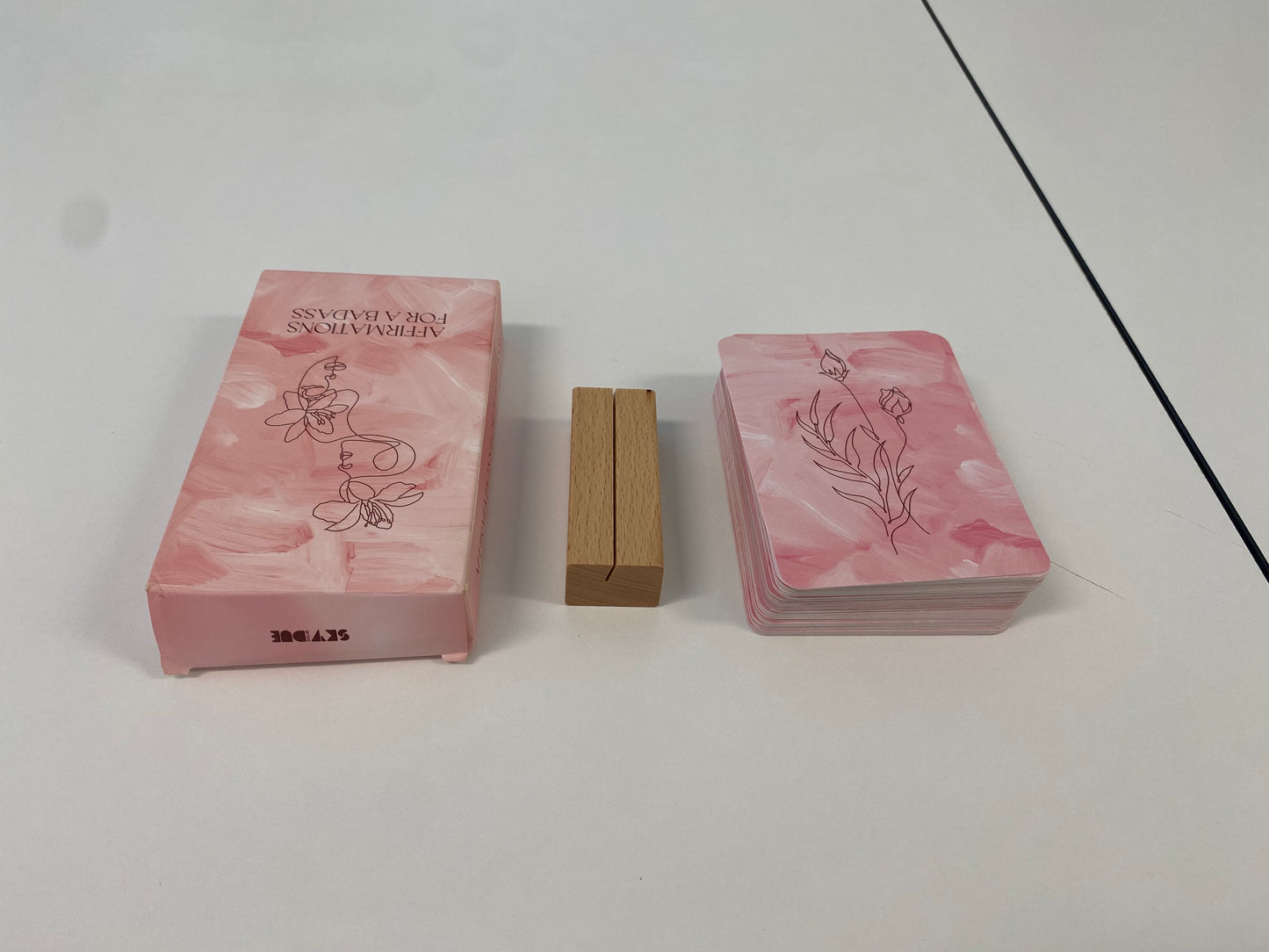 Affirmation Cards for Women with Display Stand, 53 Fierce Bold Messages with Floral Back Design – Pink Daily Inspiration & Motivational Cards for Women– Self Love Gift for Friends, Confidence & Mindfulness