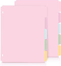 SKYDUE Binder Dividers with Tabs, 5 Tab Dividers, Pack of 2 Sets, 10 Dividers for 3 Ring Binder, Binder Dividers with Write on Tabs for School Office Home