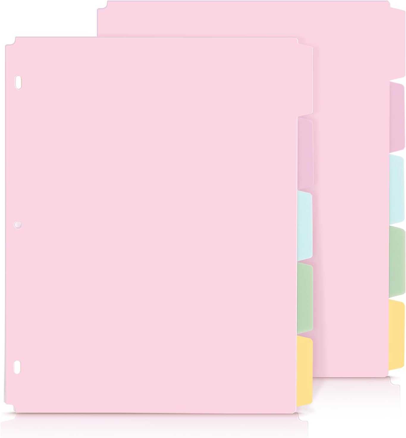 SKYDUE Zipper Binder 3 Inch D-Ring School with Binder Dividers, 5 Tabs Dividers, Pack of 2 Set, Pink