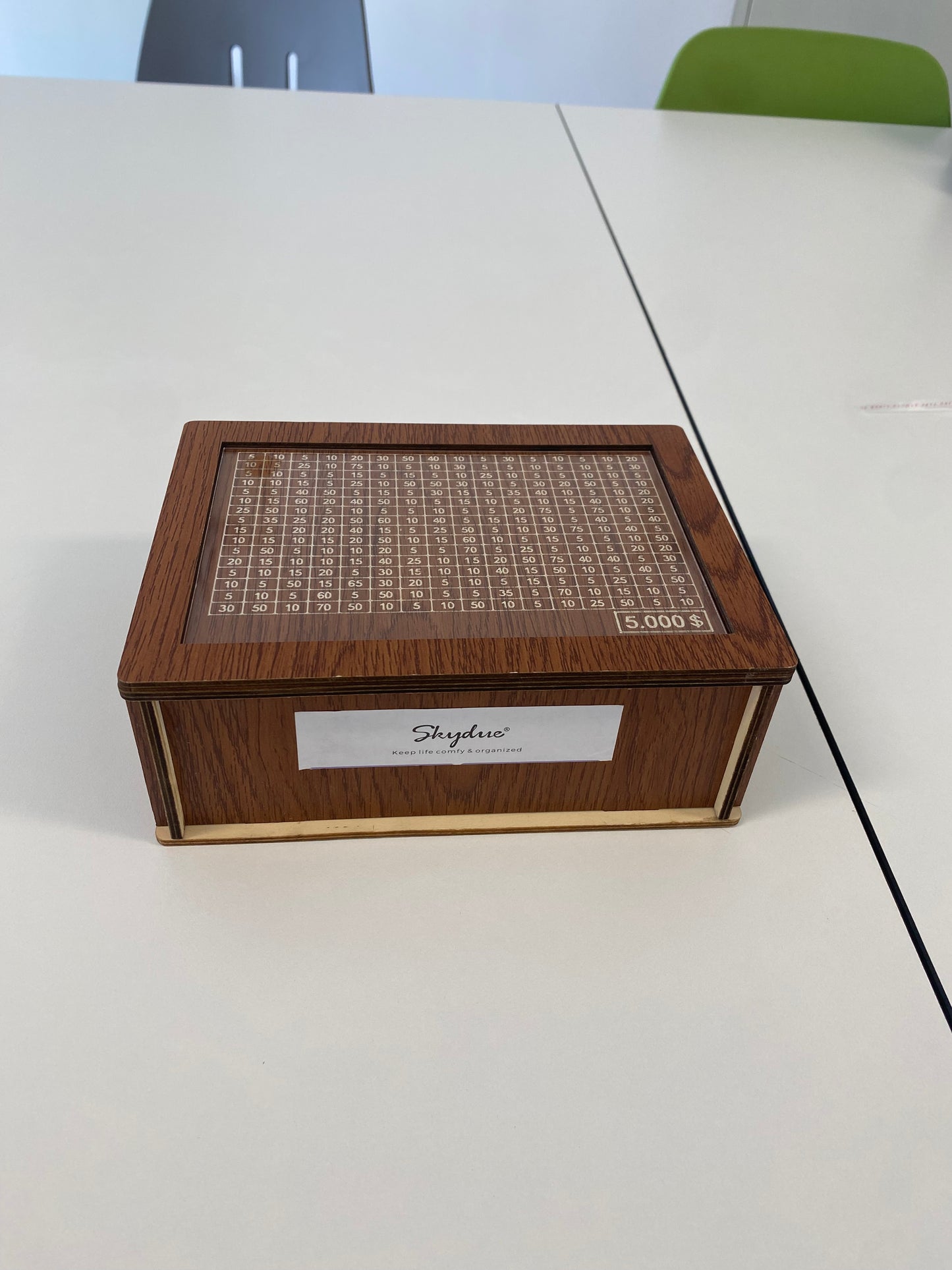 10000 Wooden Money Saving Challenge Box Cash Vault Piggy Bank for Adults Savings Goals Smash Box Saver