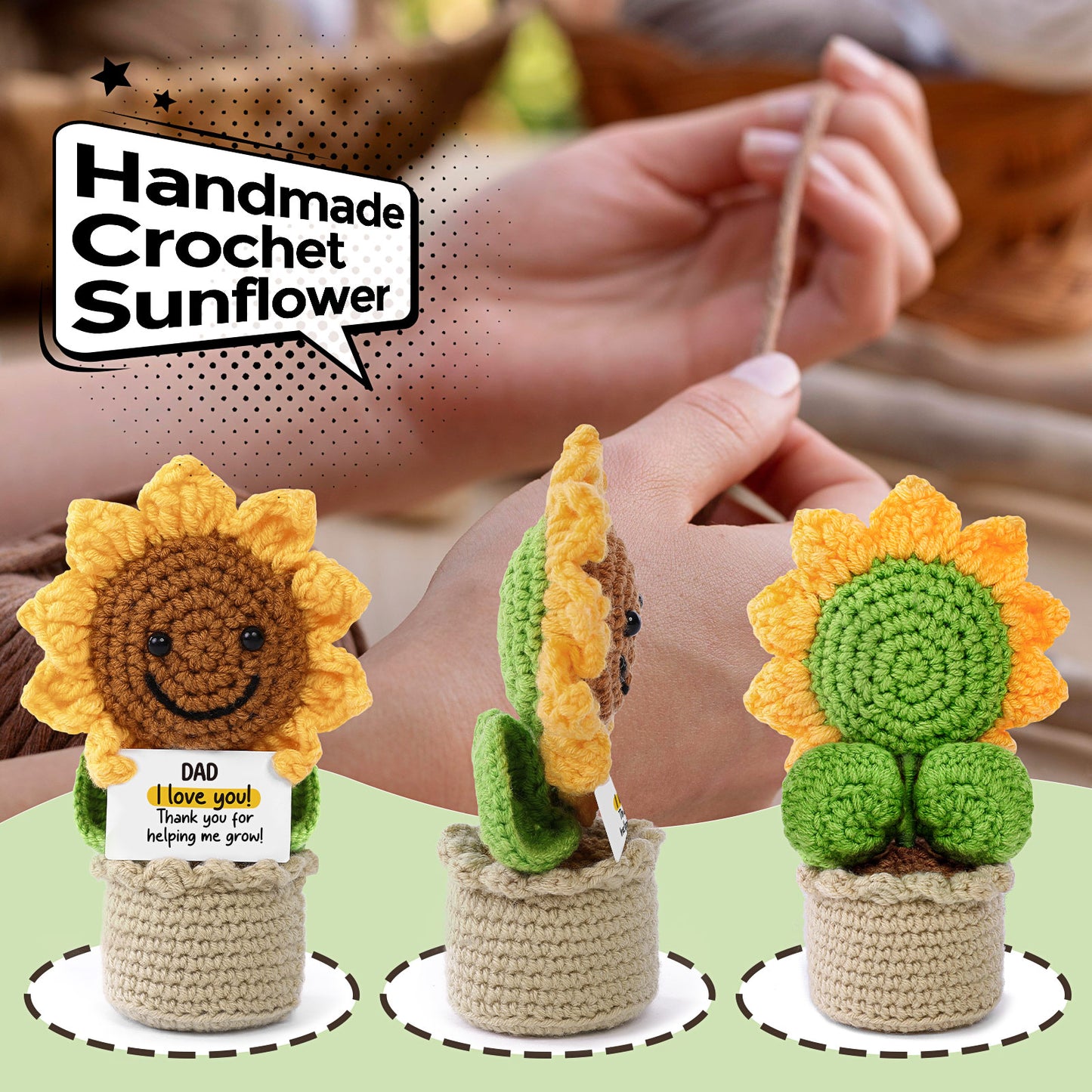 Handmade Crochet Turtle, Emotional Positive Support Crochet, Crochet Toy Doll, Cute Christmas, Mothers Day, Birthday Gifts for Moms, Home Decor, Gifts for Mom with Gift Box