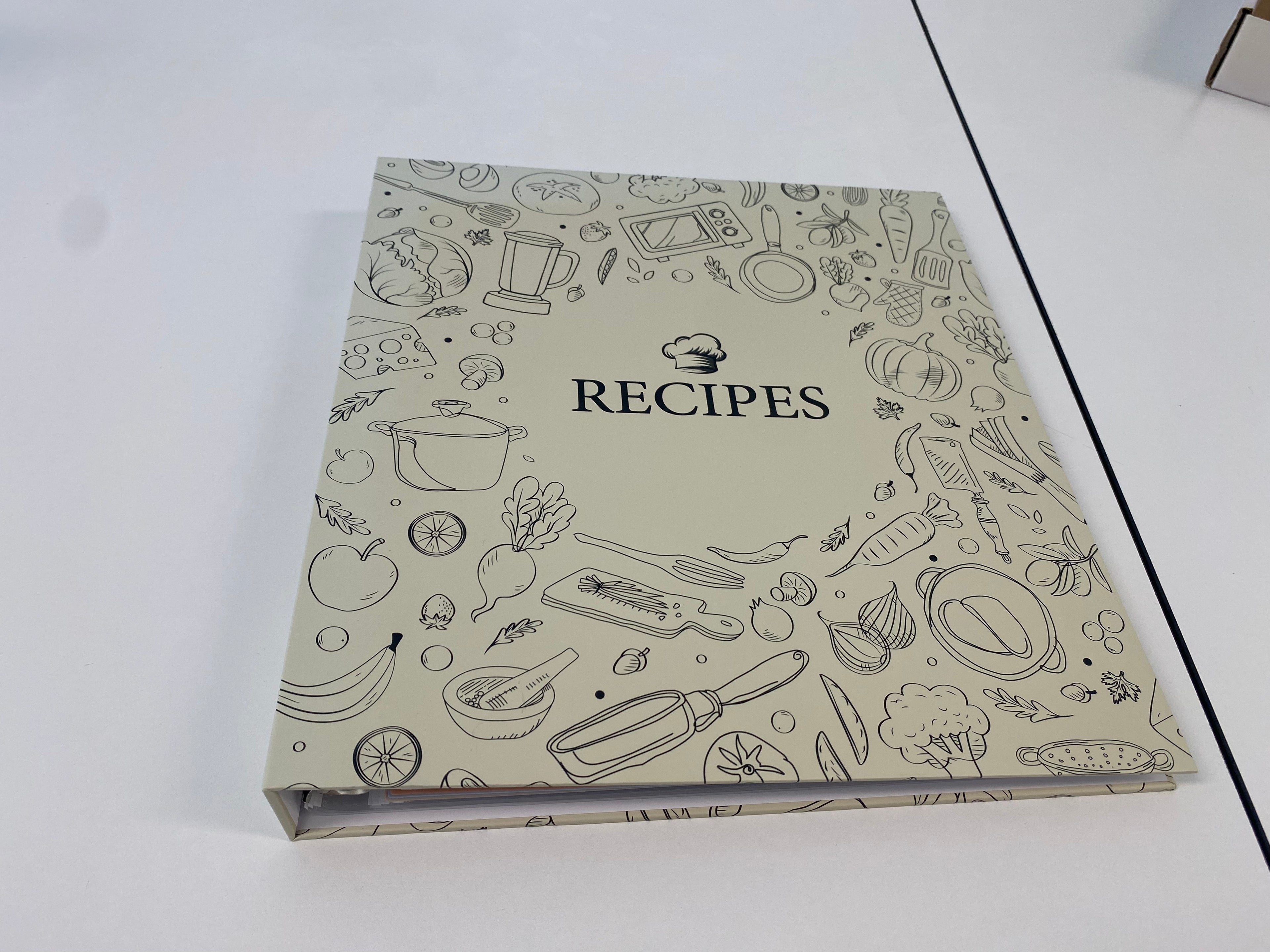 Recipe Binder 8.5x11 3 Ring, Recipe Book to Write in Your own Recipes, Recipe Binder with 60 Plastic Sleeves, 12 Dividers, 60 Blank Recipe Cards, Labels & Stickers, Family Recipe Organizer