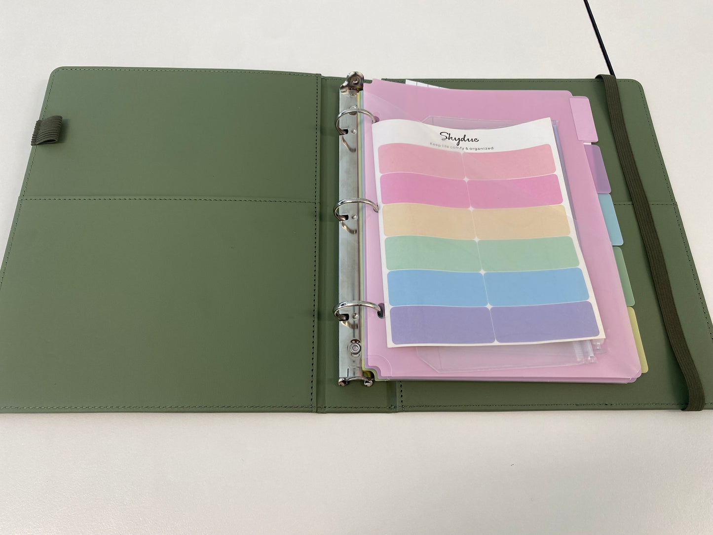 3 Ring Binder with Clipboard 1 Inch, 13.2" × 10.2" PU Clipboard Binder with Notepad & 5 Dividers with 5 Pockets, Labels, Clipboard Folder Great for School Office(Fit Letter Sized Paper)