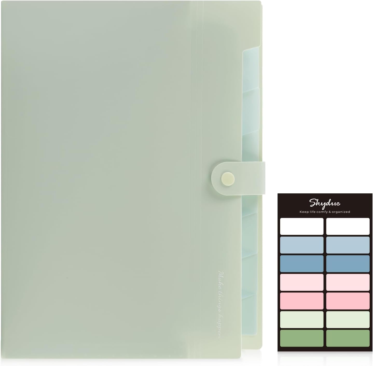 SKYDUE Expanding File Organizer with 8 Pockets, Accordion File Folders with Labels, Portable Document Paper Bill Receipt Organizer, Home College School Office Supplies, Letter Size, Blue