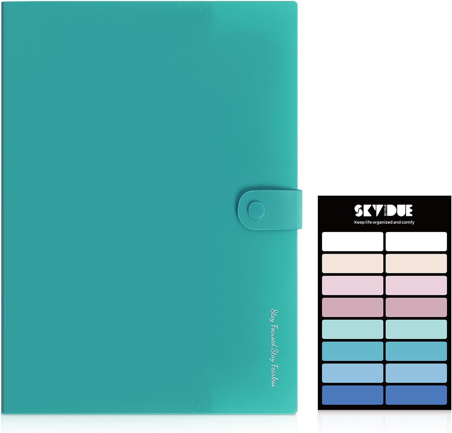 SKYDUE 7-Pocket Expanding File Folder, Professional Accordion Document Organizer with Labels, Portable Paper Receipt Holder for Office Home Business, Letter/A4 Size Green