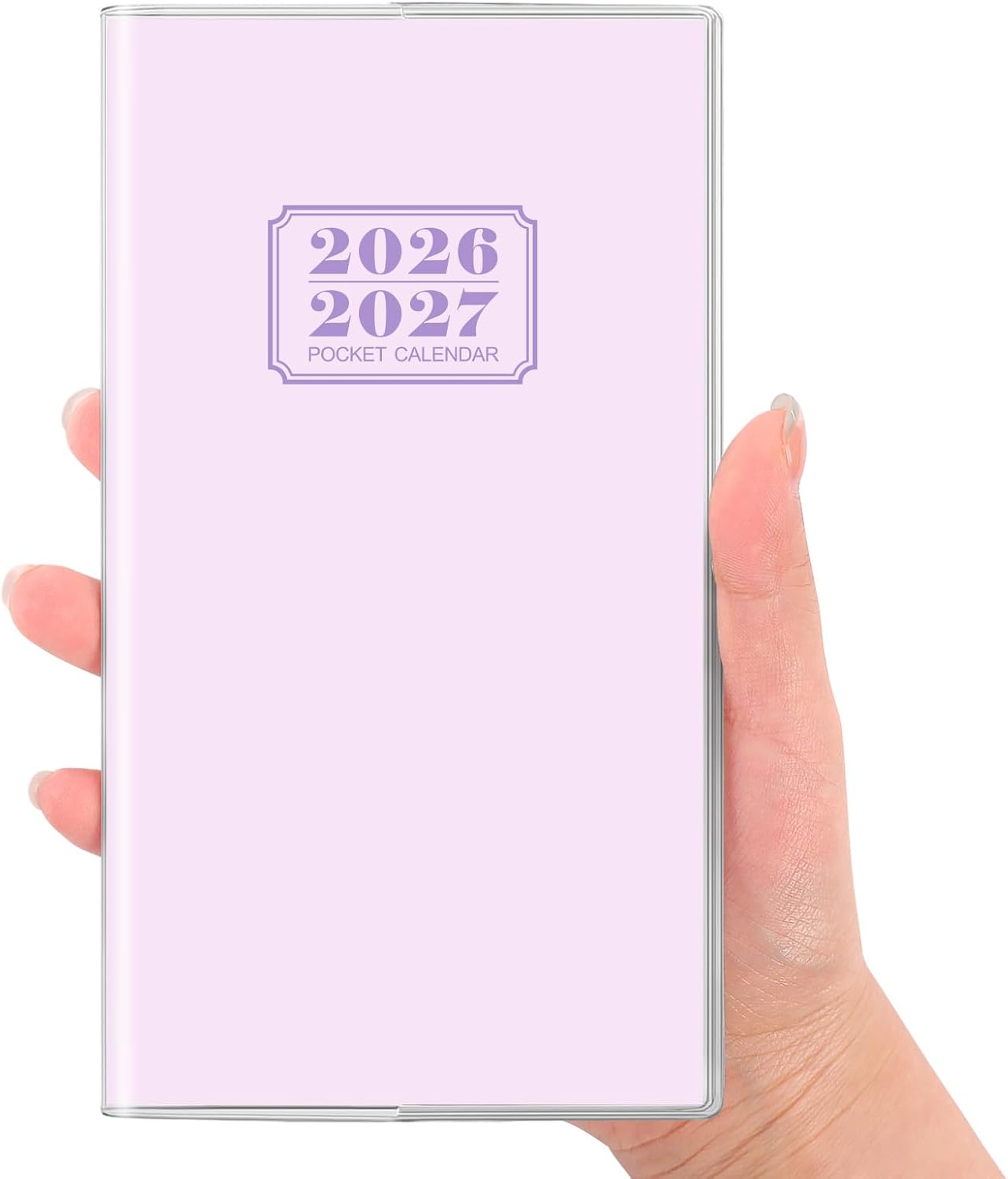 SKYDUE Pocket Calendar 2026-2027, Monthly Planner Jan 2026- Dec 2027 for Purse, 6.7" x 3.7" 2 Year Small Pocket Planner, Compact Design with Plastic Sleeve Blue