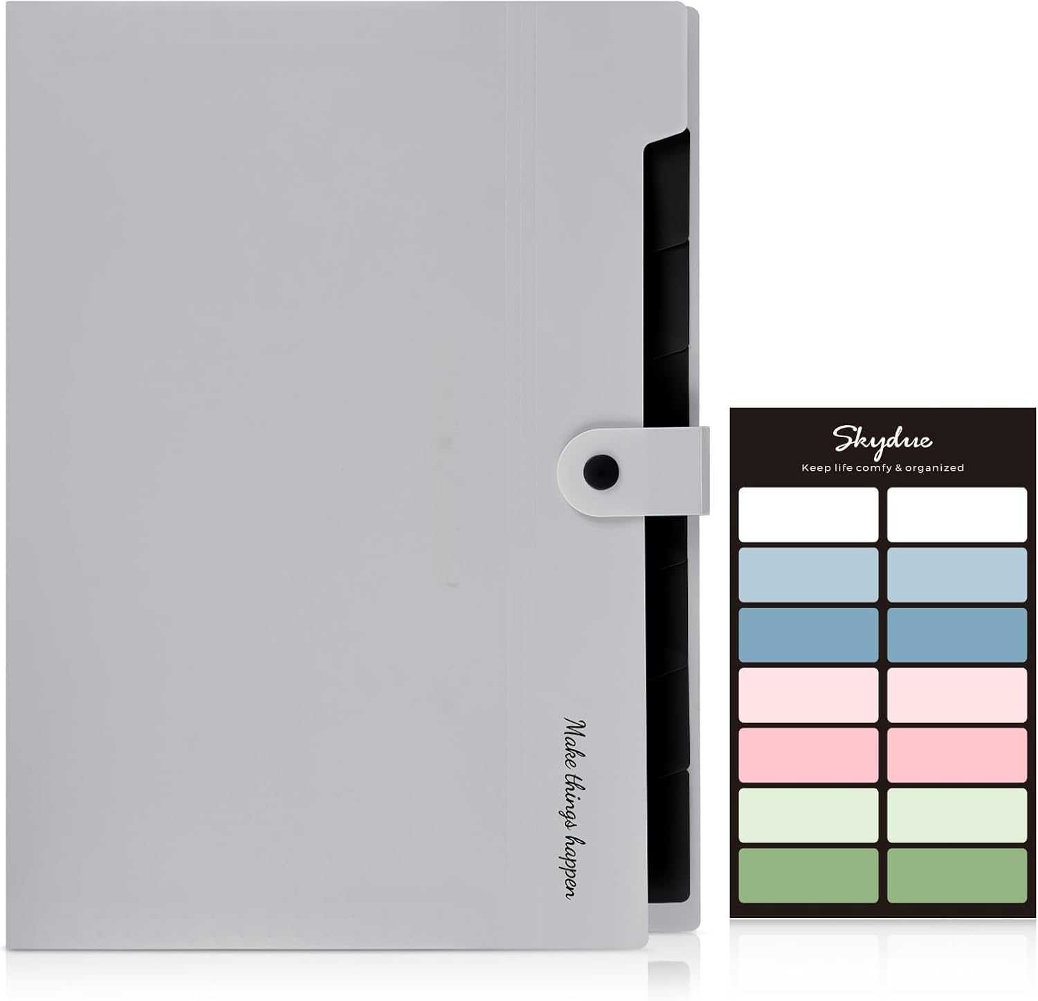 SKYDUE Accordion File Organizer, 8 Pockets Expanding File Folder &Plastic Pocket Folders，2 Pockets and 3 Dividers, Letter Size – Fits 3-Ring Binders
