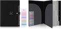 SKYDUE File Folder, 5 Pockets Accordion Paper Organizer for School and Office, Letter Size，Black