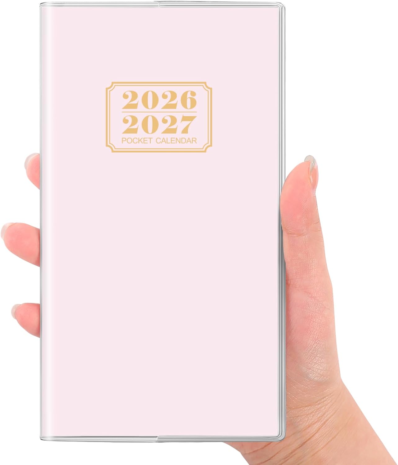 SKYDUE Pocket Calendar 2026-2027, Monthly Planner Jan 2026- Dec 2027 for Purse, 6.7" x 3.7" 2 Year Small Pocket Planner, Compact Design with Plastic Sleeve Blue