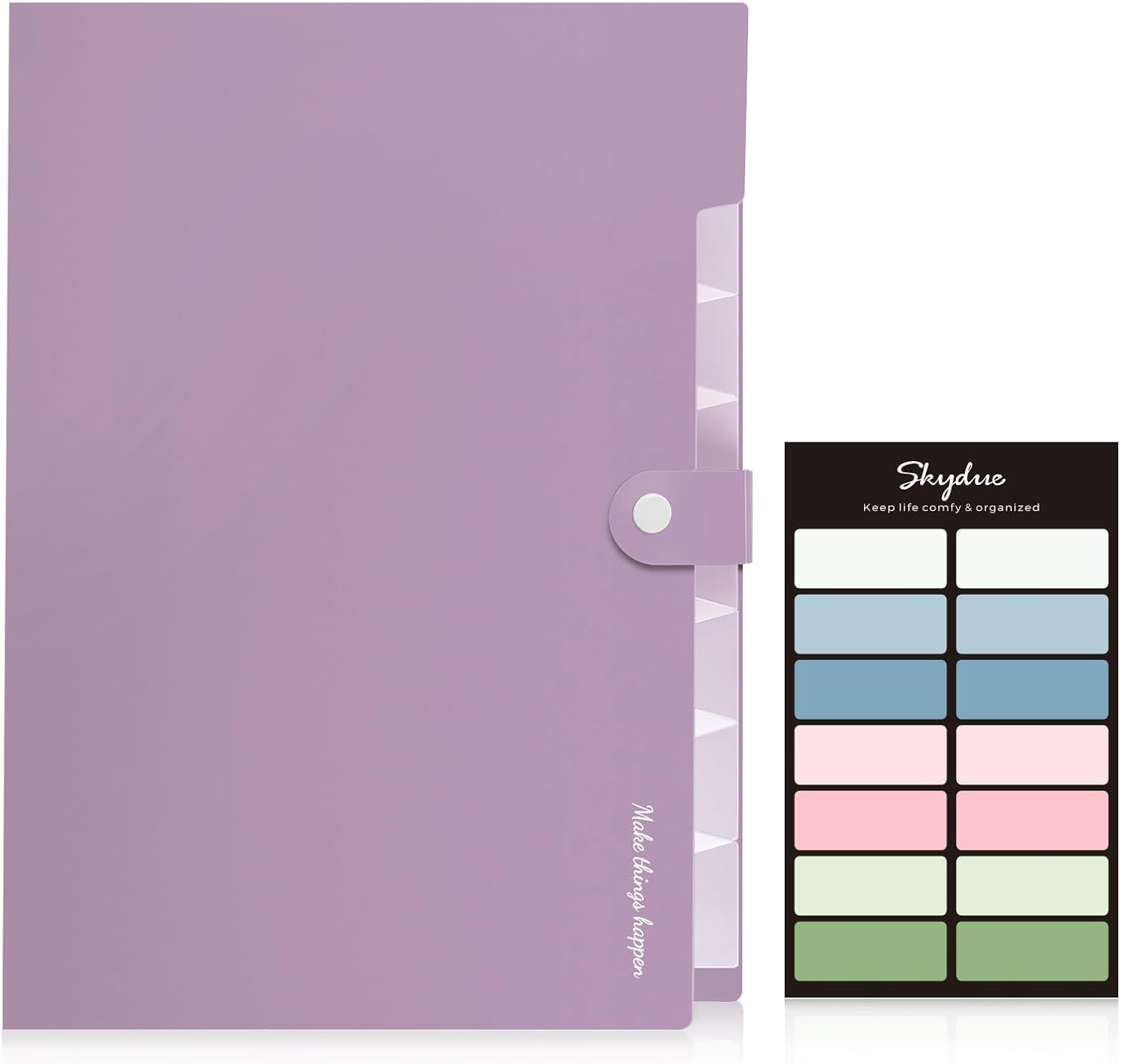 SKYDUE Expanding File Organizer with 8 Pockets, Accordion File Folders with Labels, Portable Document Paper Bill Receipt Organizer, Home College School Office Supplies, Letter Size, Blue