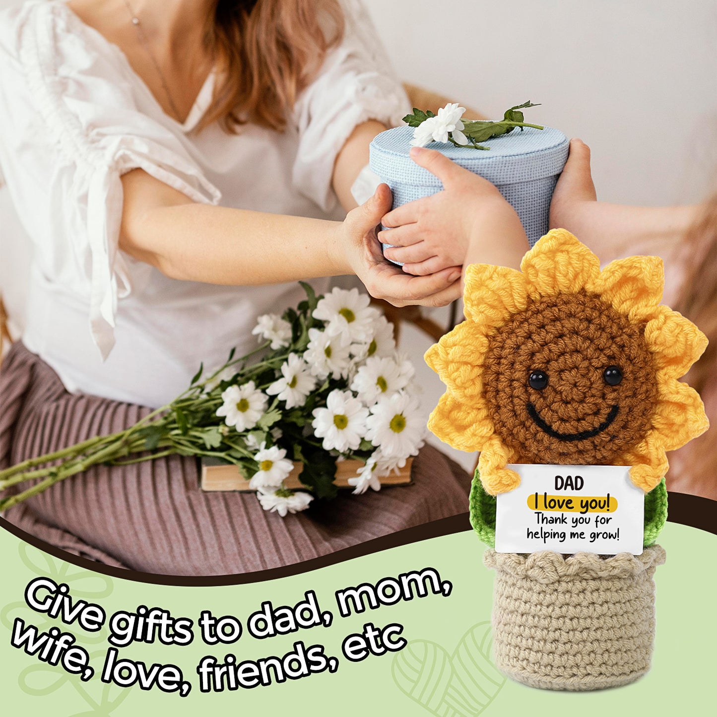 Handmade Crochet Turtle, Emotional Positive Support Crochet, Crochet Toy Doll, Cute Christmas, Mothers Day, Birthday Gifts for Moms, Home Decor, Gifts for Mom with Gift Box