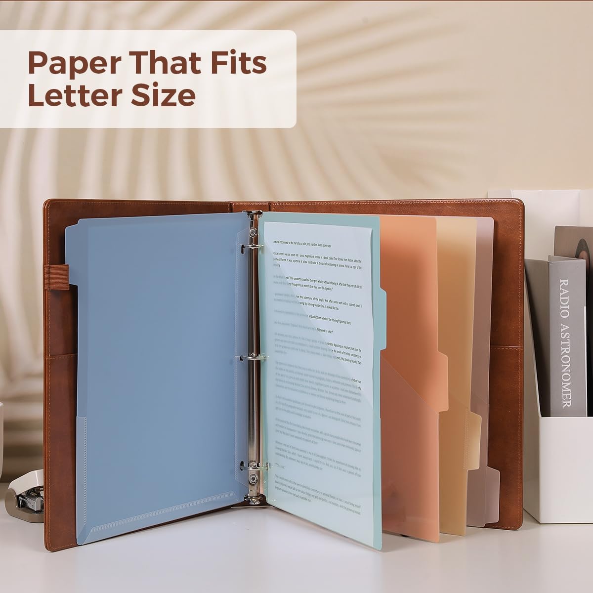 SKYDUE Clipboard Binder with Refillable Notepad, PU Clipboard Folder Includes 5 Dividers with 10 Pockets, Labels, 3 Ring Binder 1 Inch for School Office (Fit Letter Sized Paper),Olivegreen