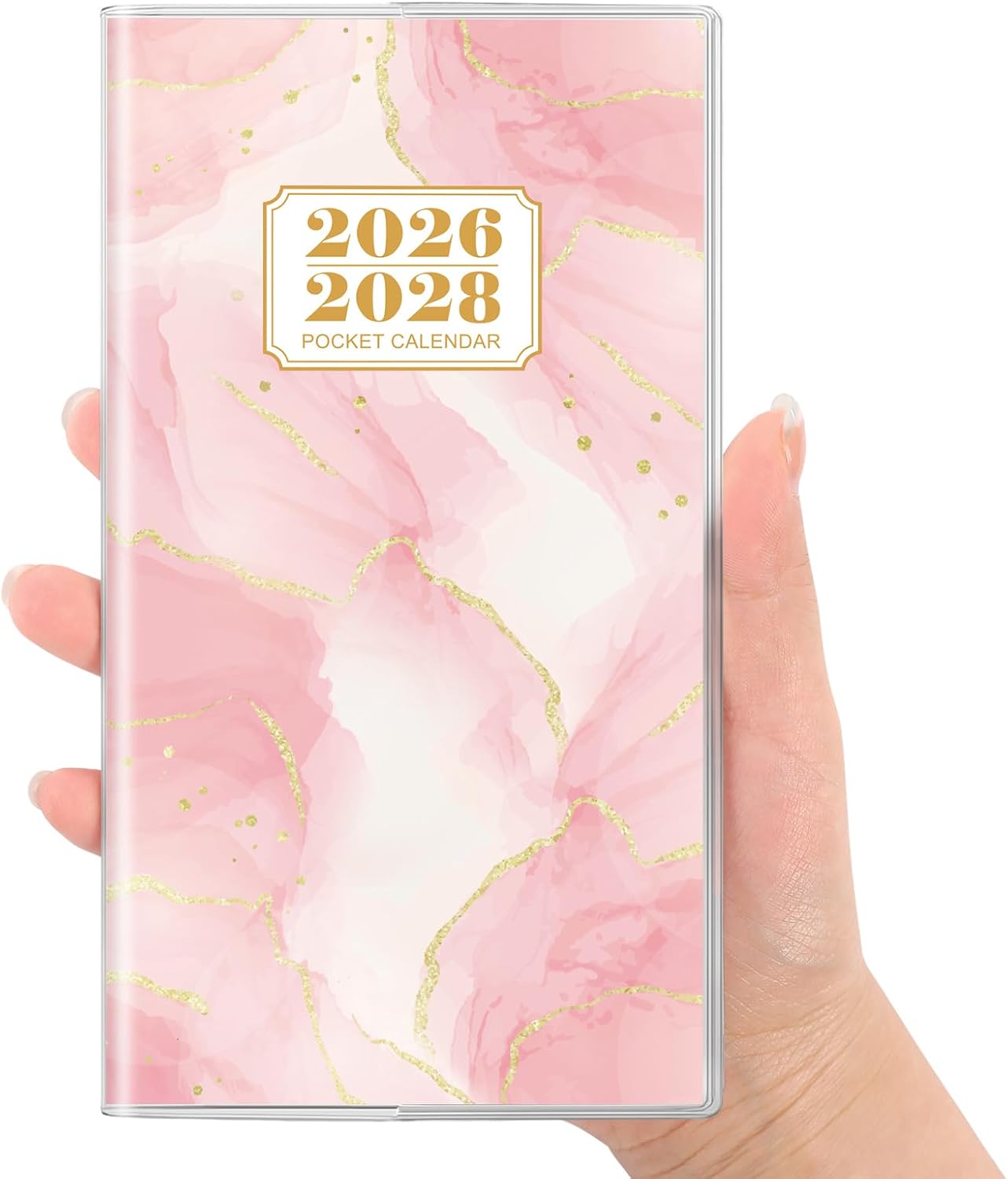 SKYDUE Pocket Calendar 2026-2027, Pocket Monthly Planner Jan 2026 - Dec 2027 for Purse, 6.7" X 3.7" 24-Month Small Planner, Academic Year Calendar, Compact Design with Plastic Sleeve
