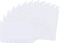 SKYDUE 12PCS Binder Pockets，A6 Size 6 Holes Zipper Cash Envelopes for A6 6-Ring Notebook Binder for School Home Office