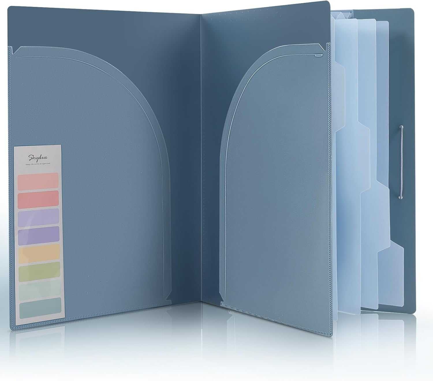 SKYDUE 3 Ring Binder with Clipboard & Document Organizer Folio, 5 Pocket Expanding File Folder, Accordion File Organizer