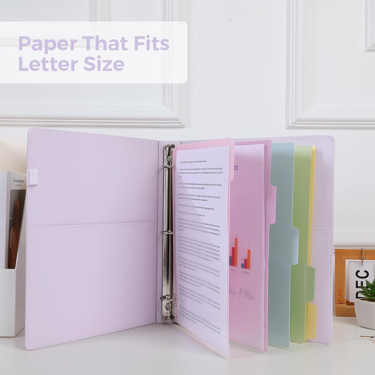 SKYDUE Clipboard Binder with Refillable Notepad, PU Clipboard Folder Includes 5 Dividers with 10 Pockets, Labels, 3 Ring Binder 1 Inch for School Office (Fit Letter Sized Paper),Olivegreen