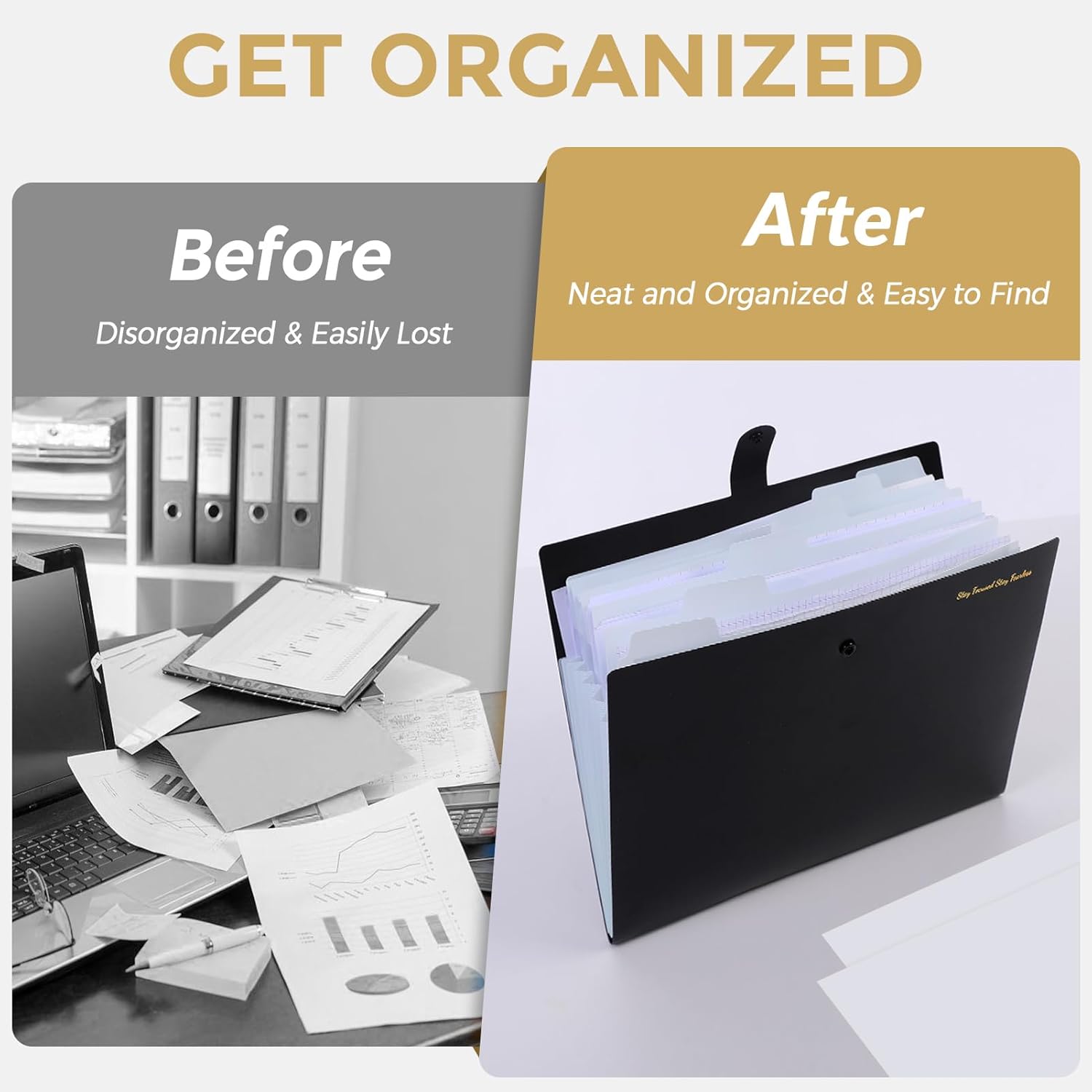 SKYDUE 7-Pocket Expanding File Folder, Professional Accordion Document Organizer with Labels, Portable Paper Receipt Holder for Office Home Business, Letter/A4 Size Green